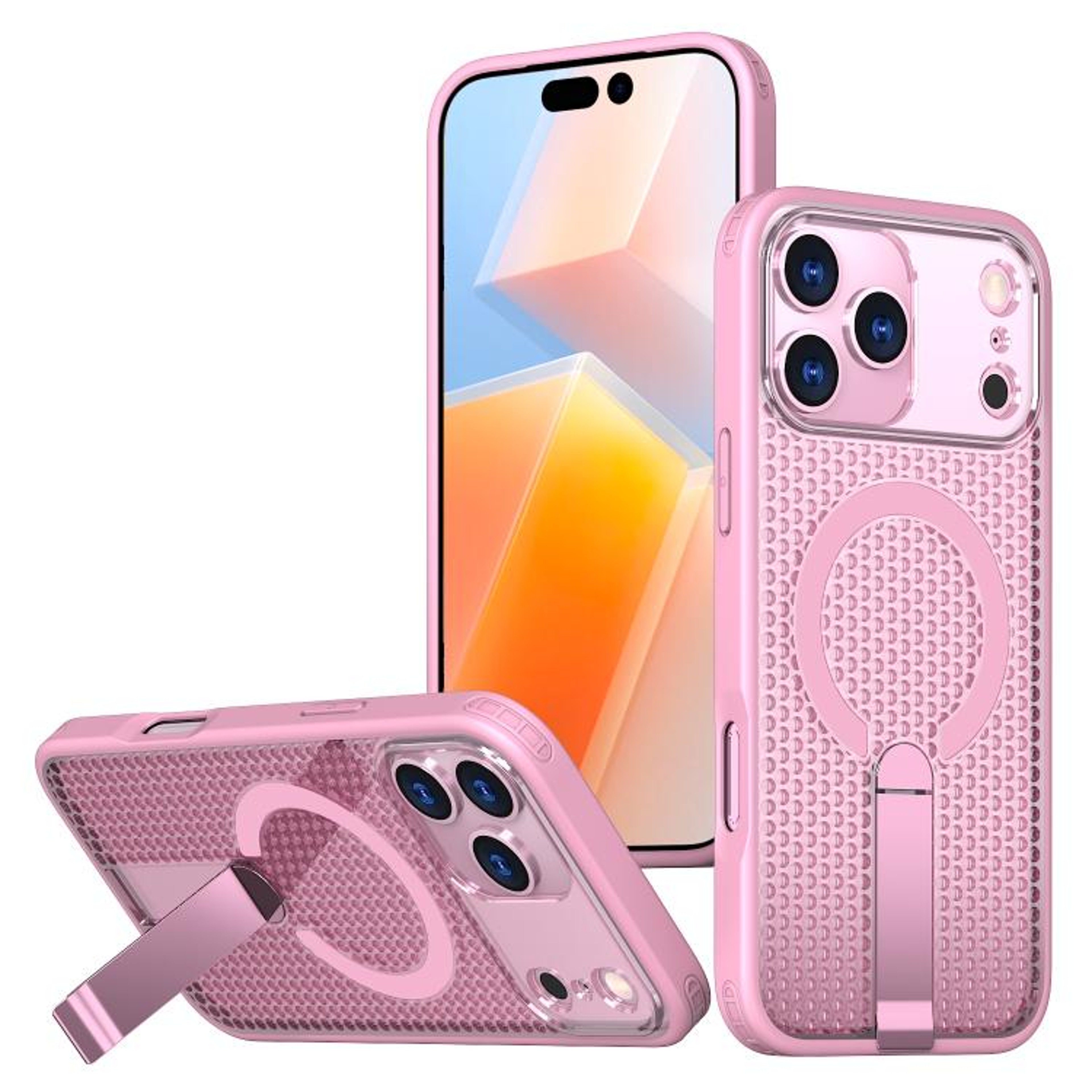 18 Pro Magnetic Wireless Charging Phone Case With Kickstand 11