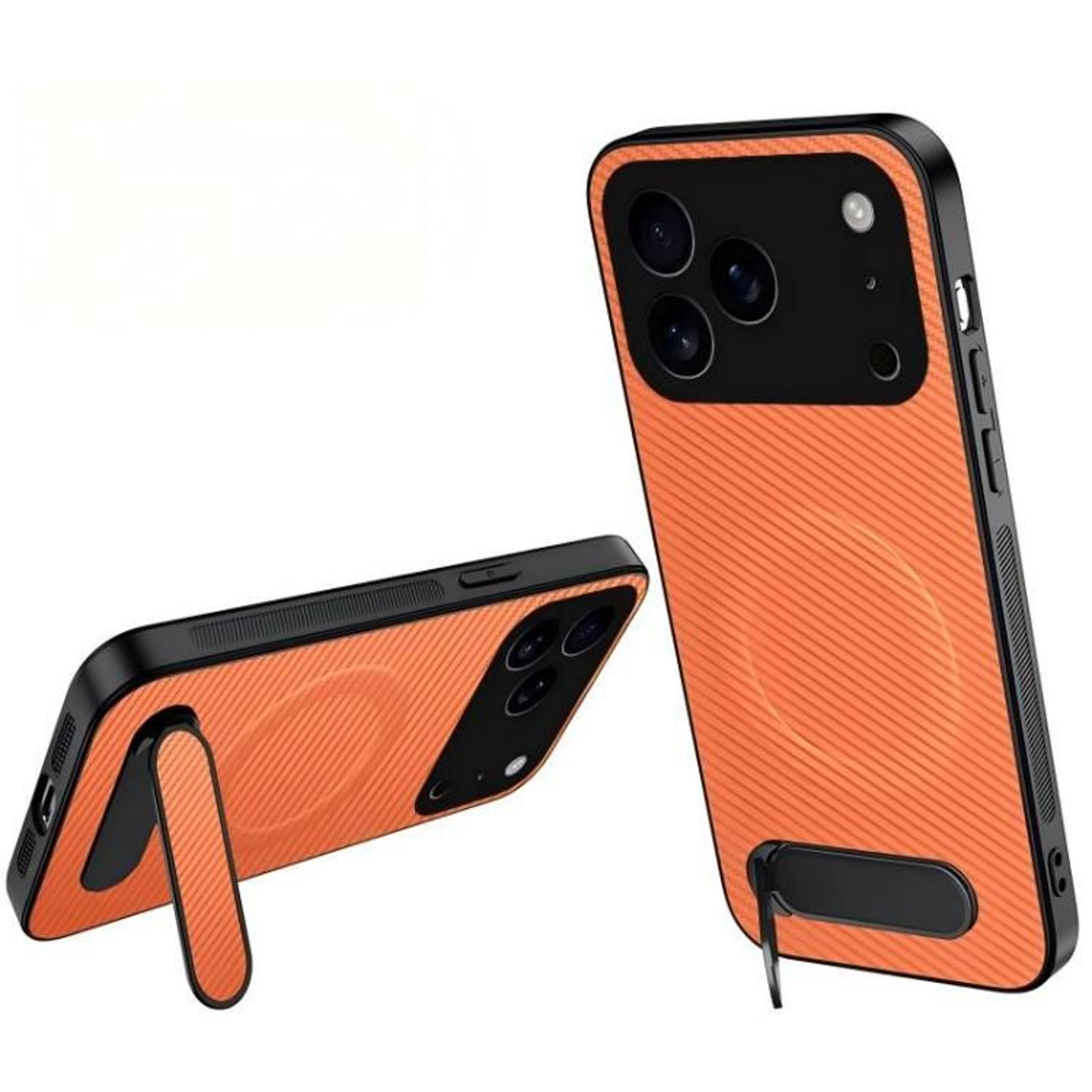 IPhone 18 Pro Max Magnetic Kickstand Case With Carbon Fiber Texture 10