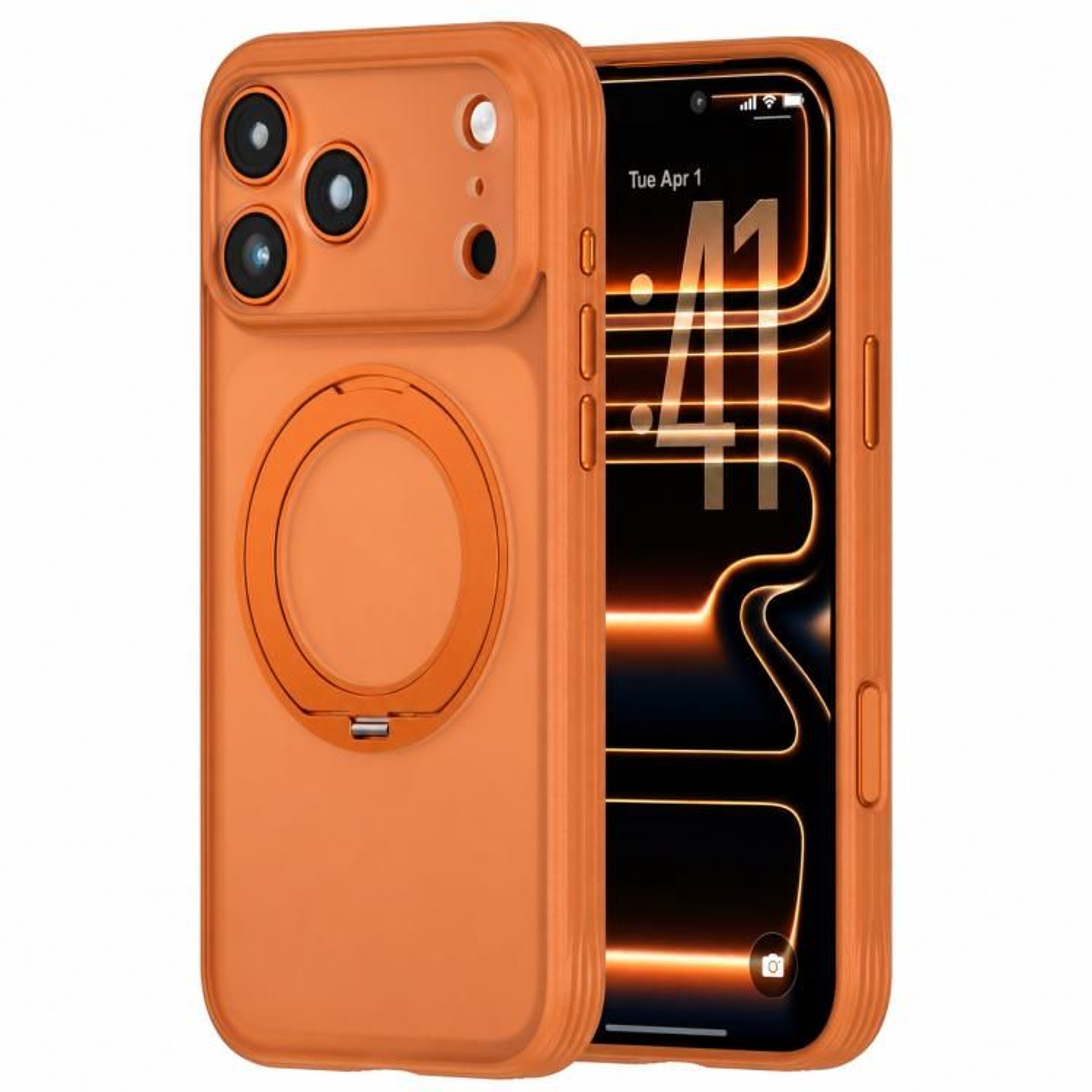 18 Pro Max Magnetic Shockproof Phone Case With Rotating Ring Stand 14