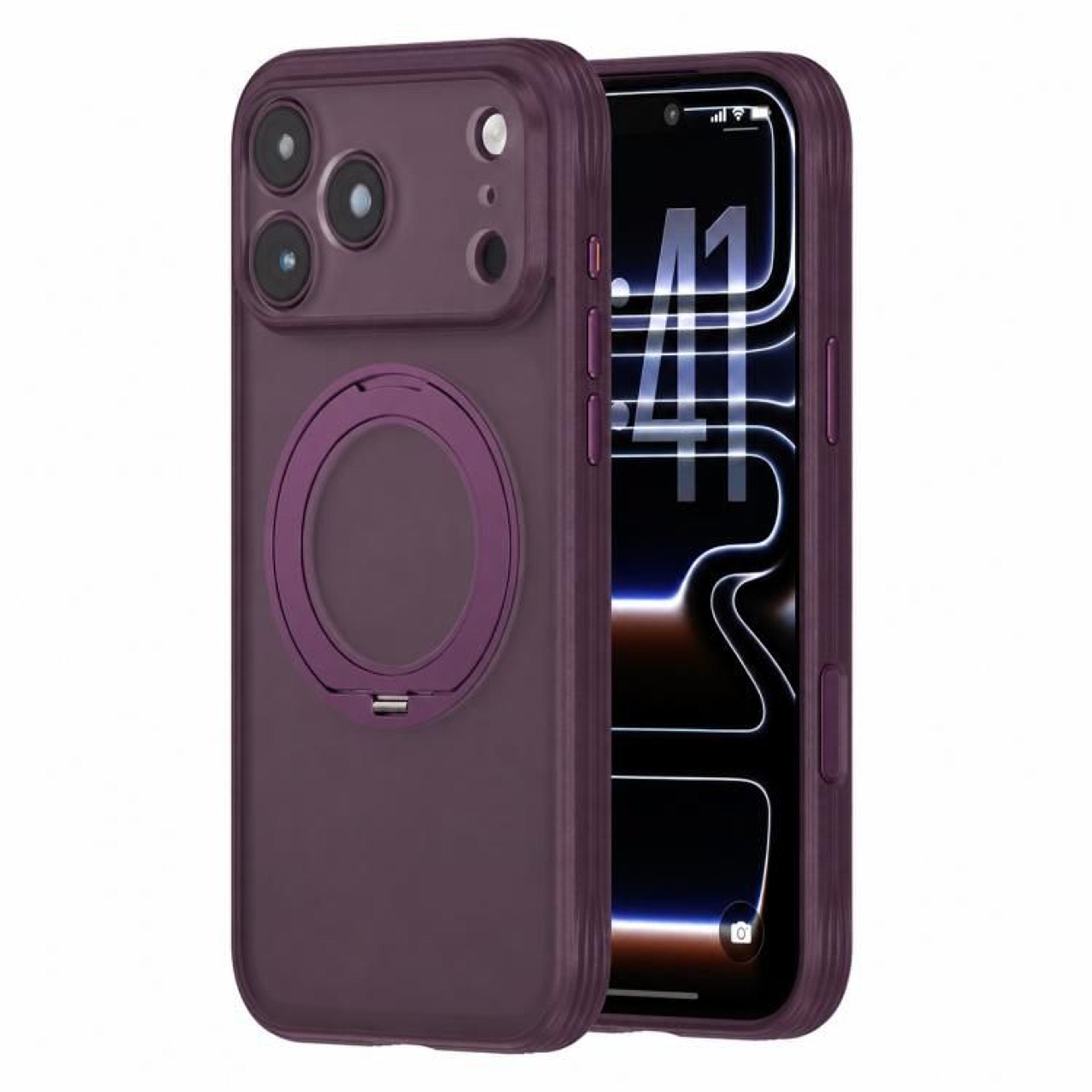 18 Pro Max Magnetic Shockproof Phone Case With Rotating Ring Stand 17