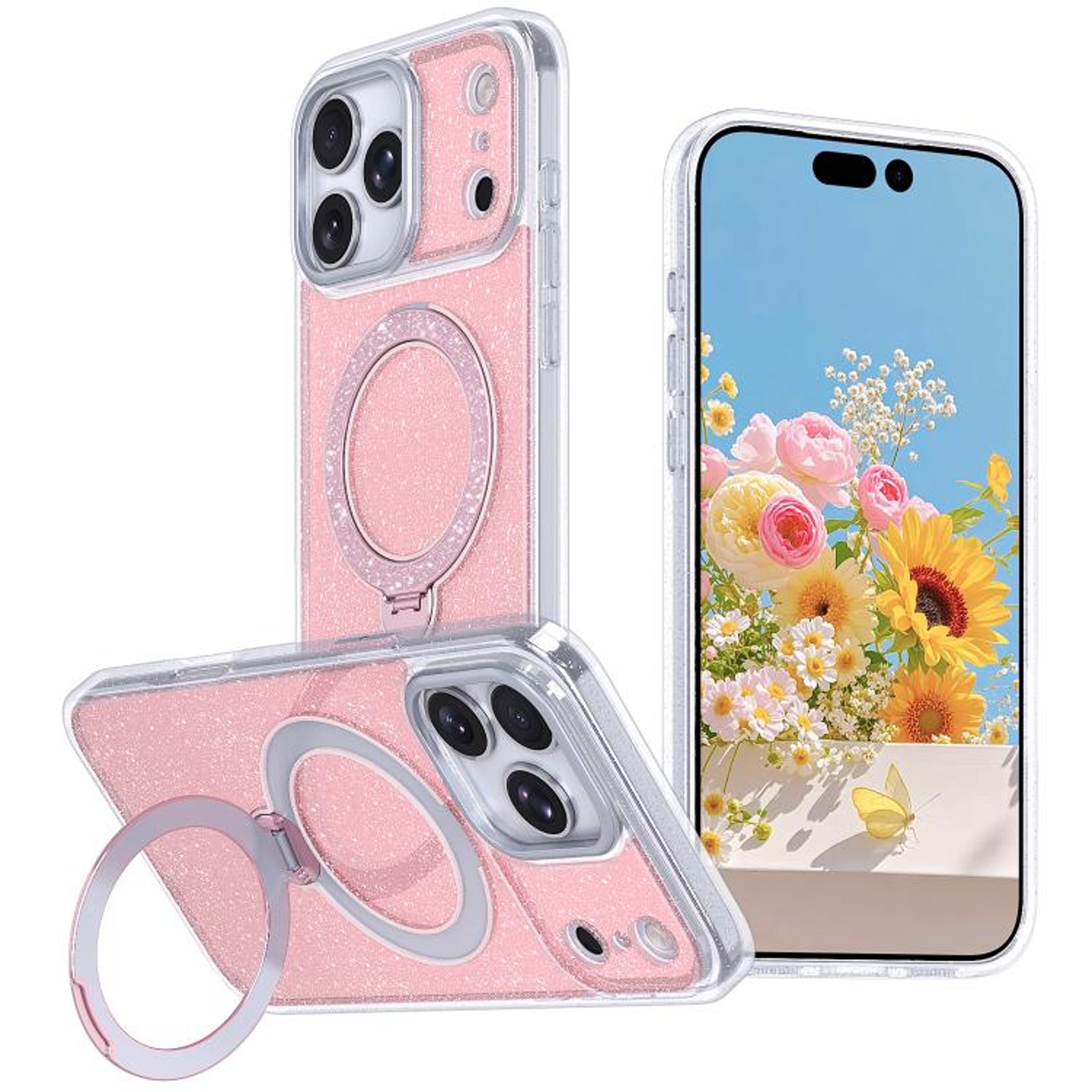 IPhone 18 Pro Max Starry Glitter Magnetic Case With 360 Rotating Stand 7