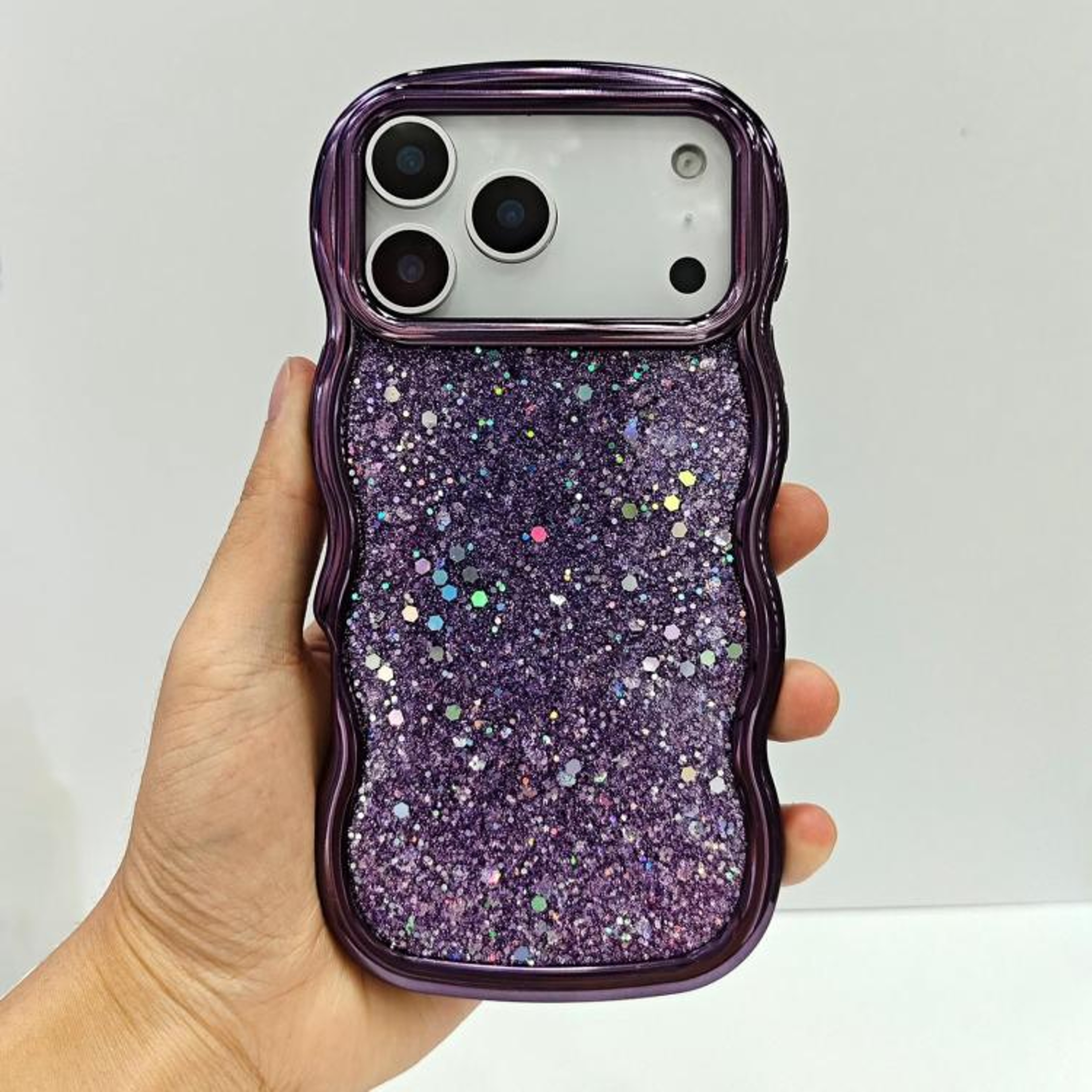 Wave Glitter Sequined Electroplated Phone Case For IPhone 18 Pro Max 4