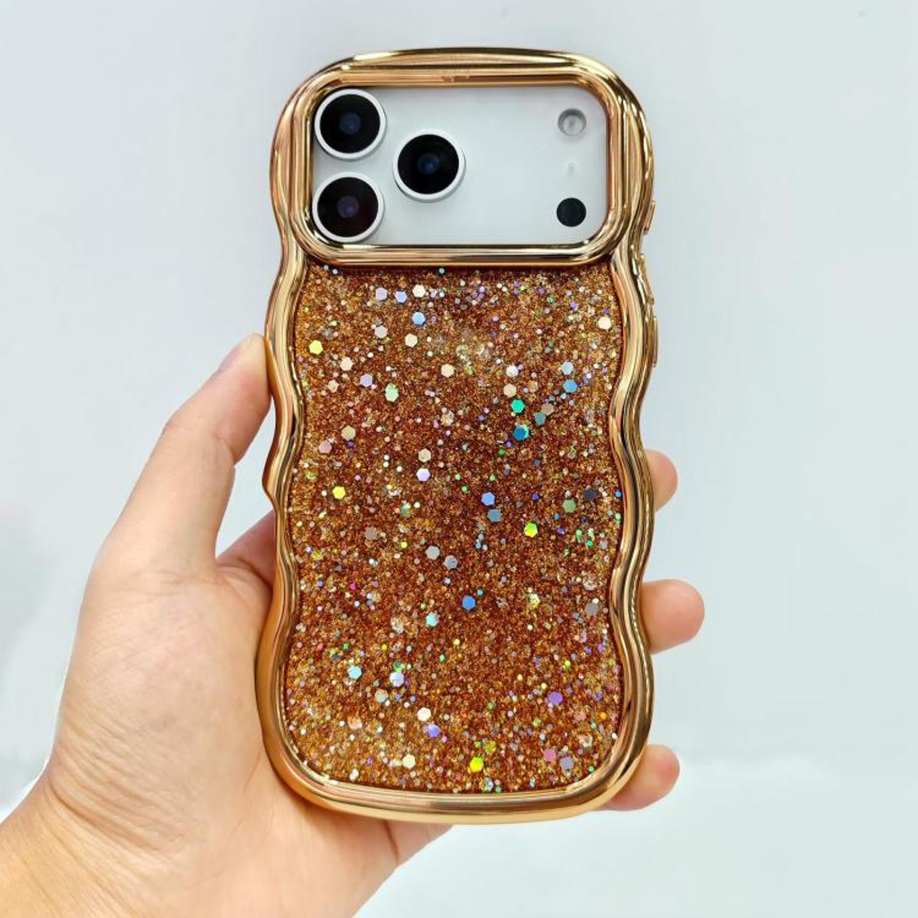 Wave Glitter Sequined Electroplated Phone Case For IPhone 18 Pro Max 6