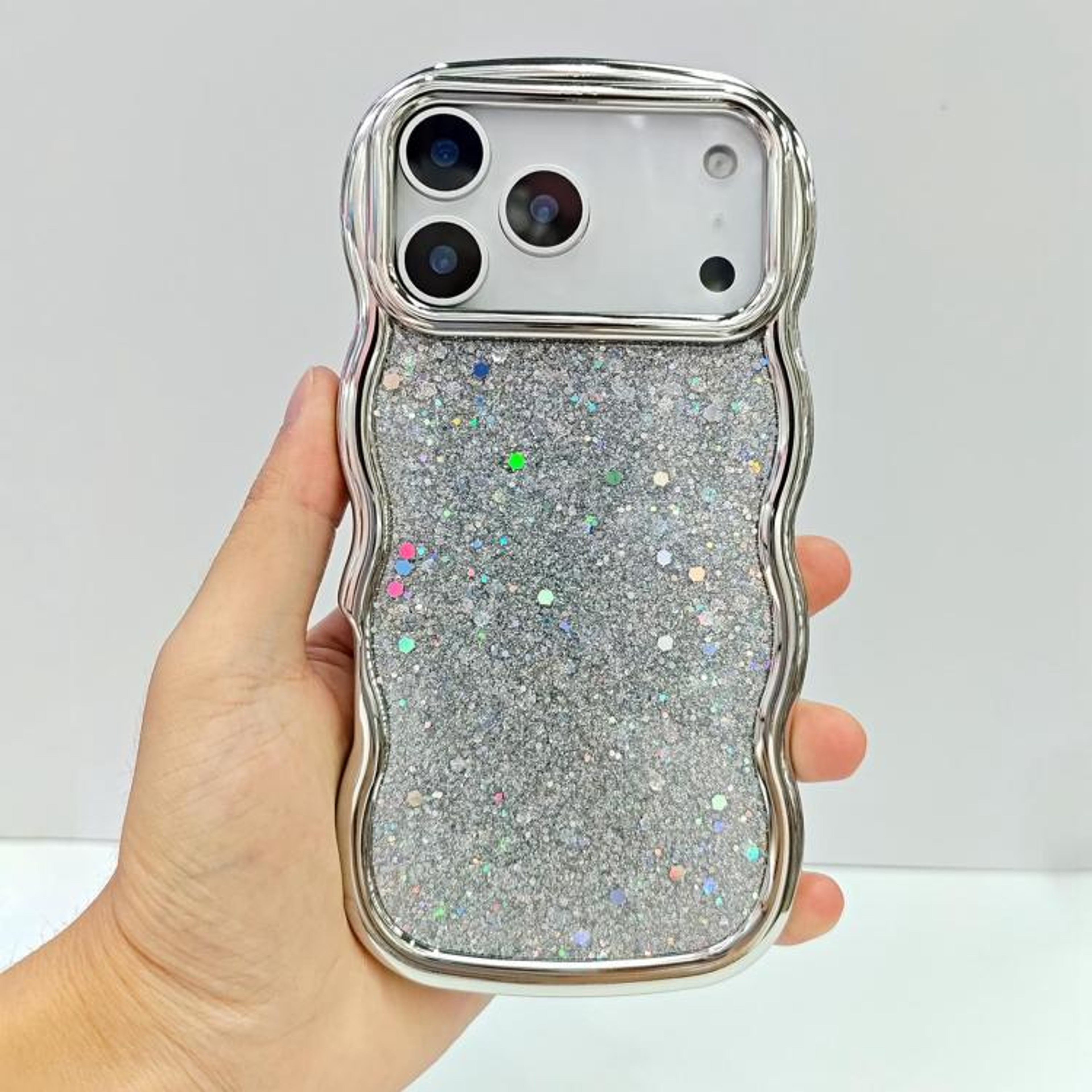 Wave Glitter Sequined Electroplated Phone Case For IPhone 18 Pro Max 7