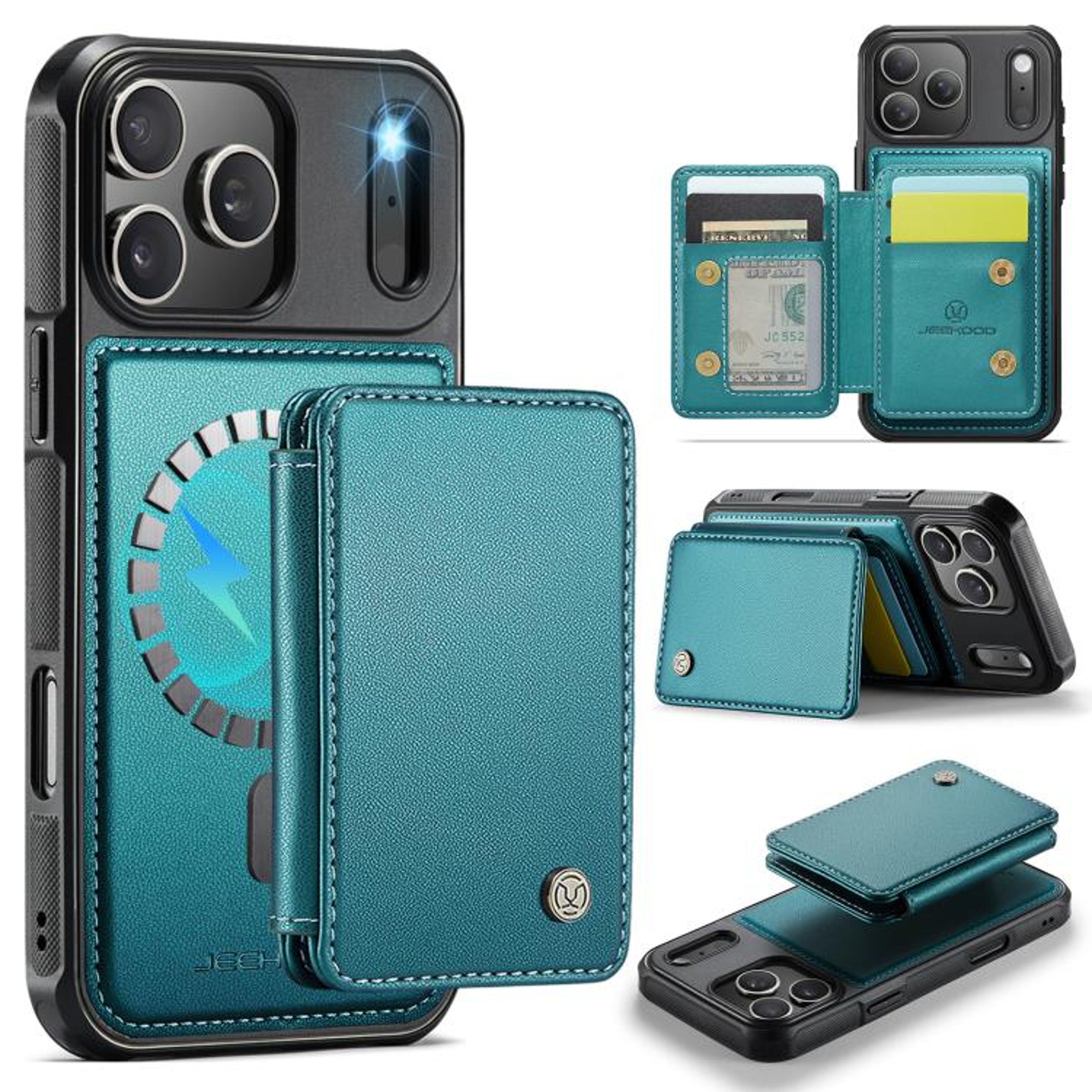 IPhone 18 Pro Magnetic Business Style Phone Case With RFID Blocking Card Holder 9