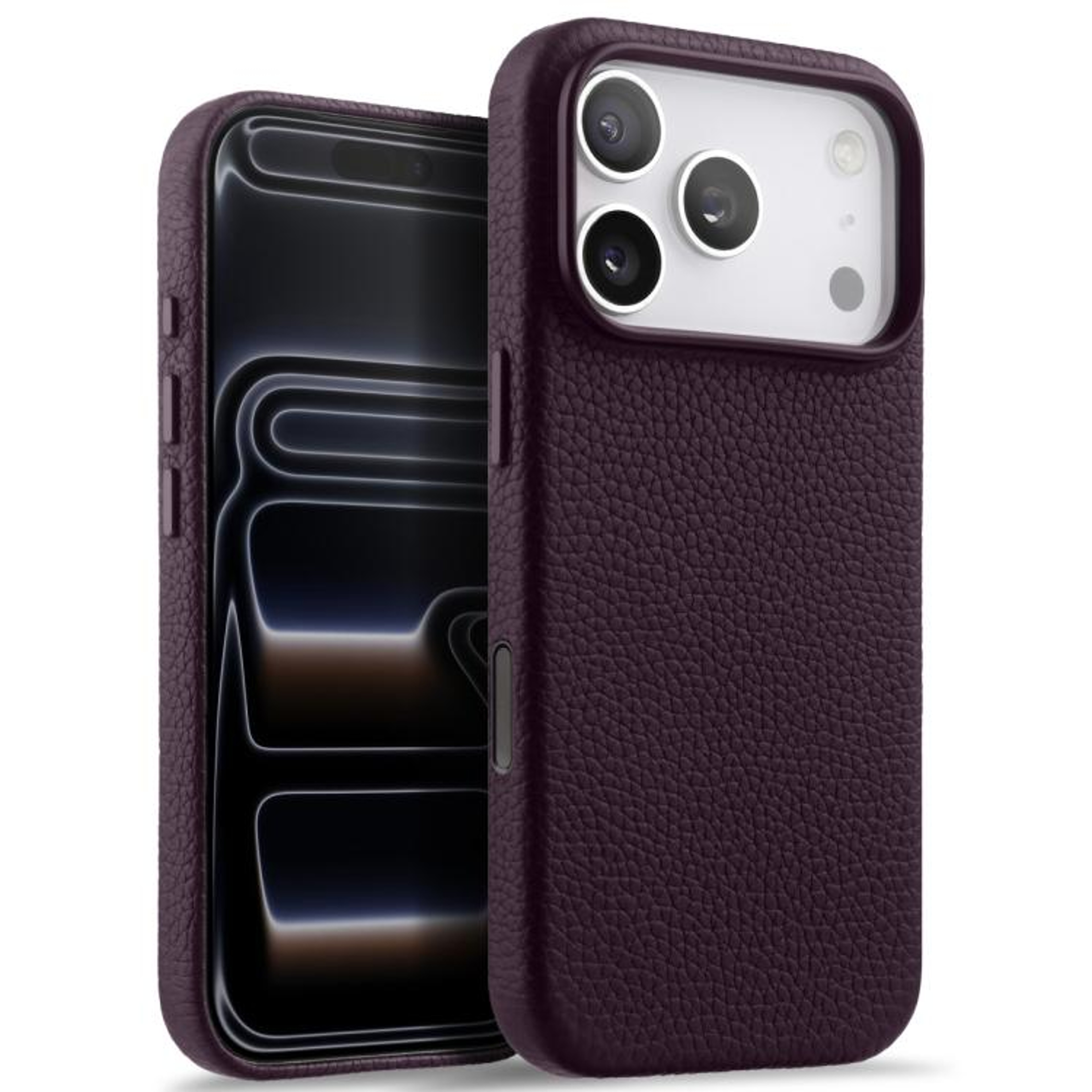 Litchi Texture Genuine Leather Magnetic Full Coverage Phone Case With AI Button For IPhone 18 Pro M 18