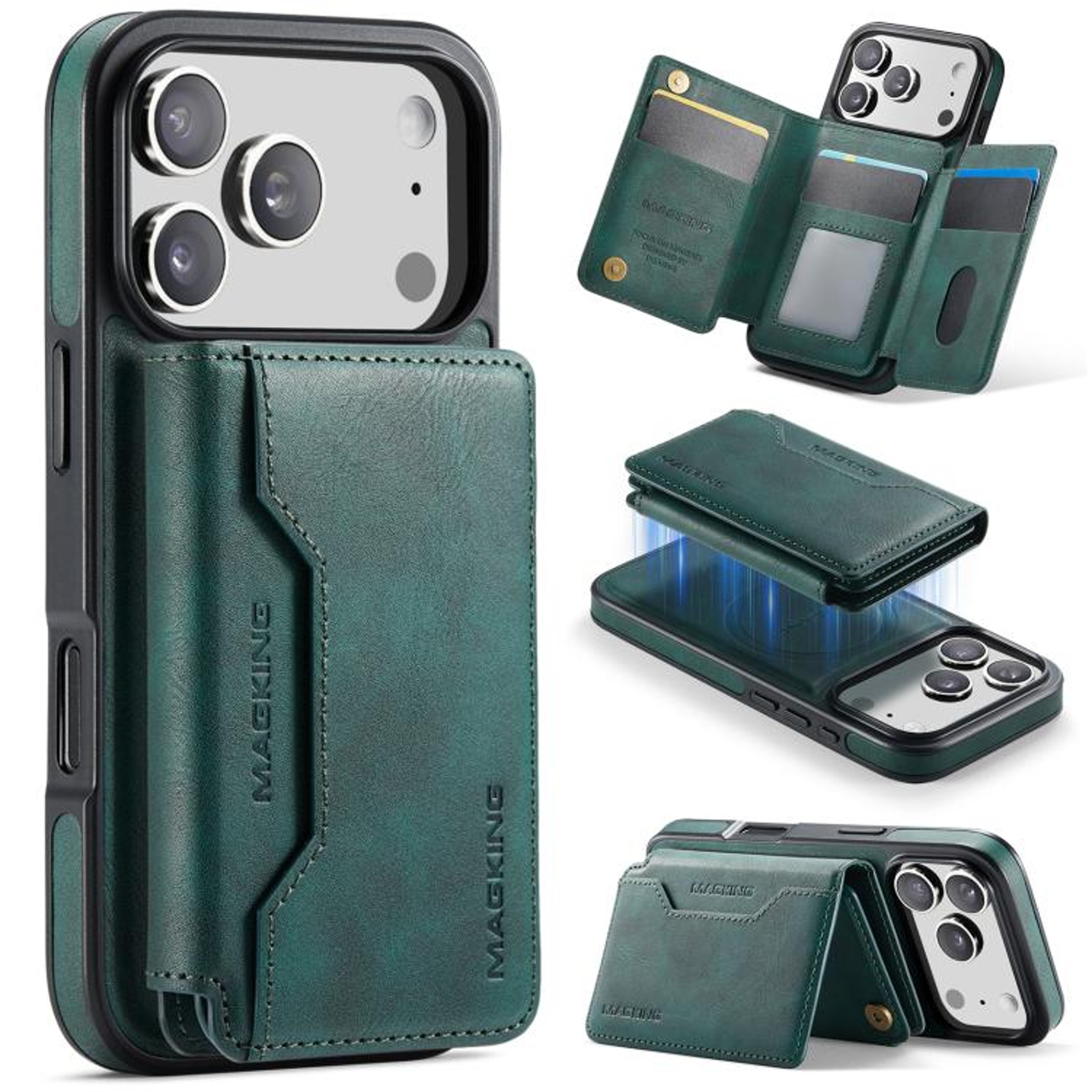 Detachable MagSafe Wallet Phone Case For IPhone 18 Pro Trifold Card Holder Cover 10