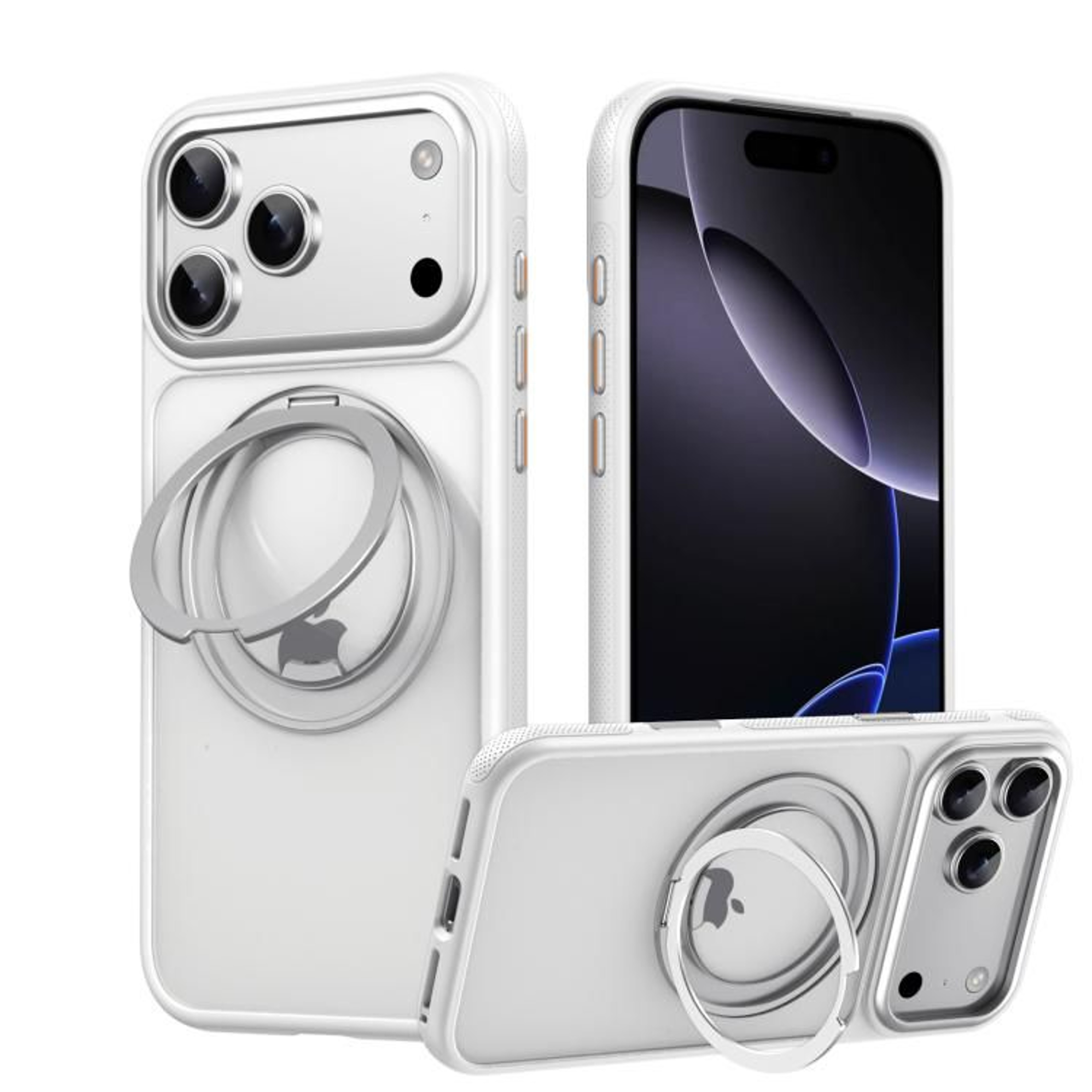 IPhone 18 Pro Gear Style Stress Relief 360 Rotation Ring Holder MagSafe Phone Case 6