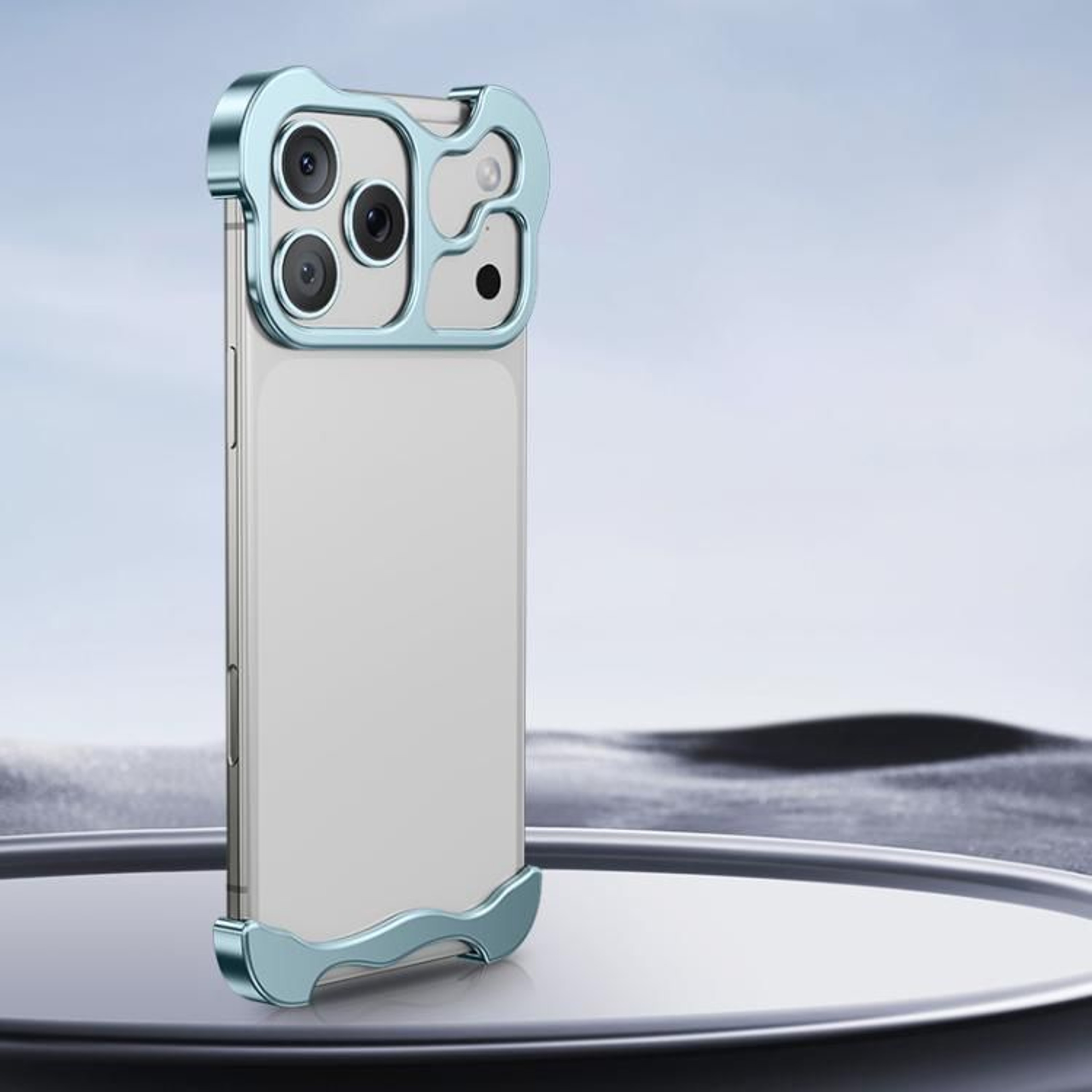 Frameless Metal Corner Pad Phone Case With Lens Film For IPhone 18 Pro Max 8