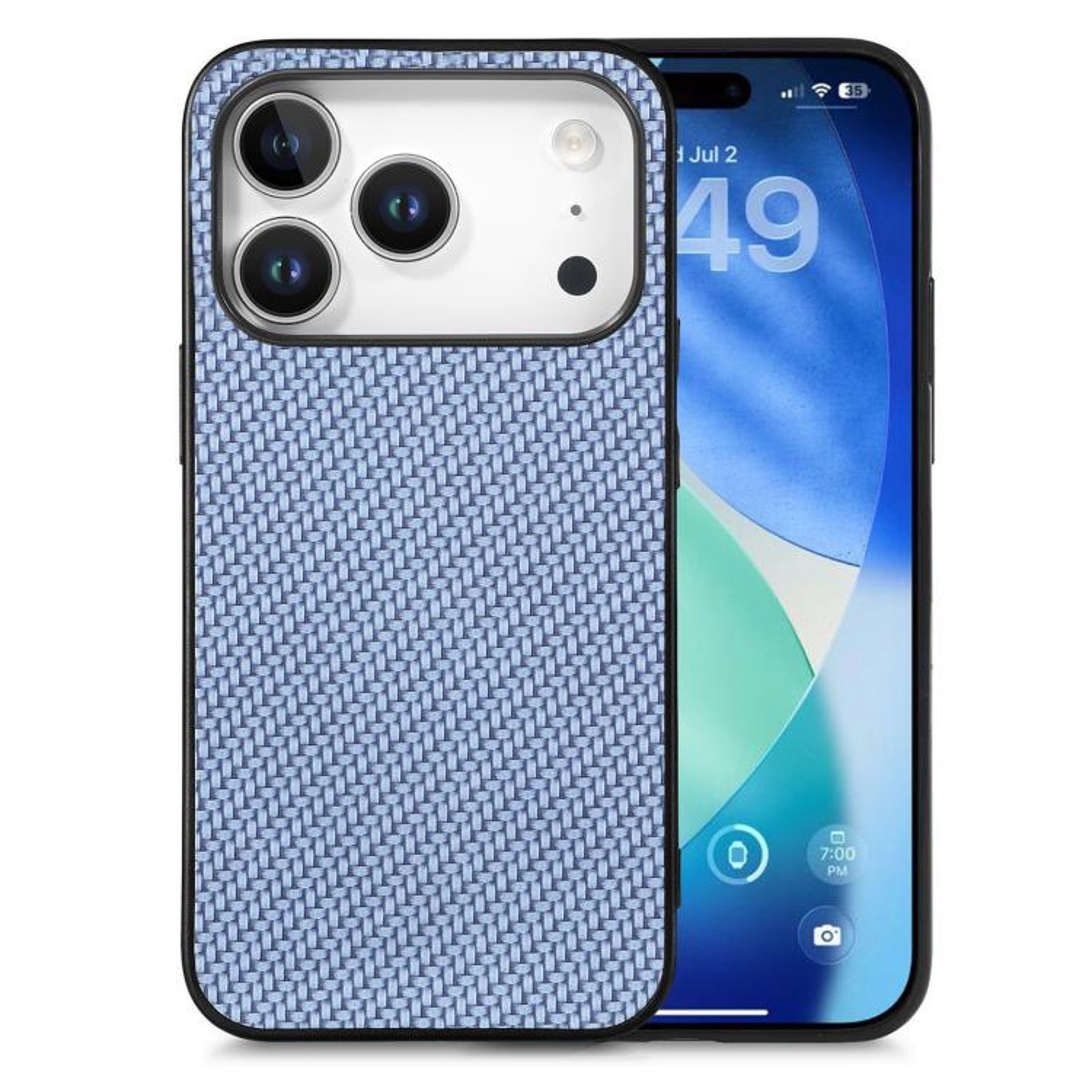 IPhone 18 Pro Max Carbon Fiber Texture PU Leather Phone Case 9