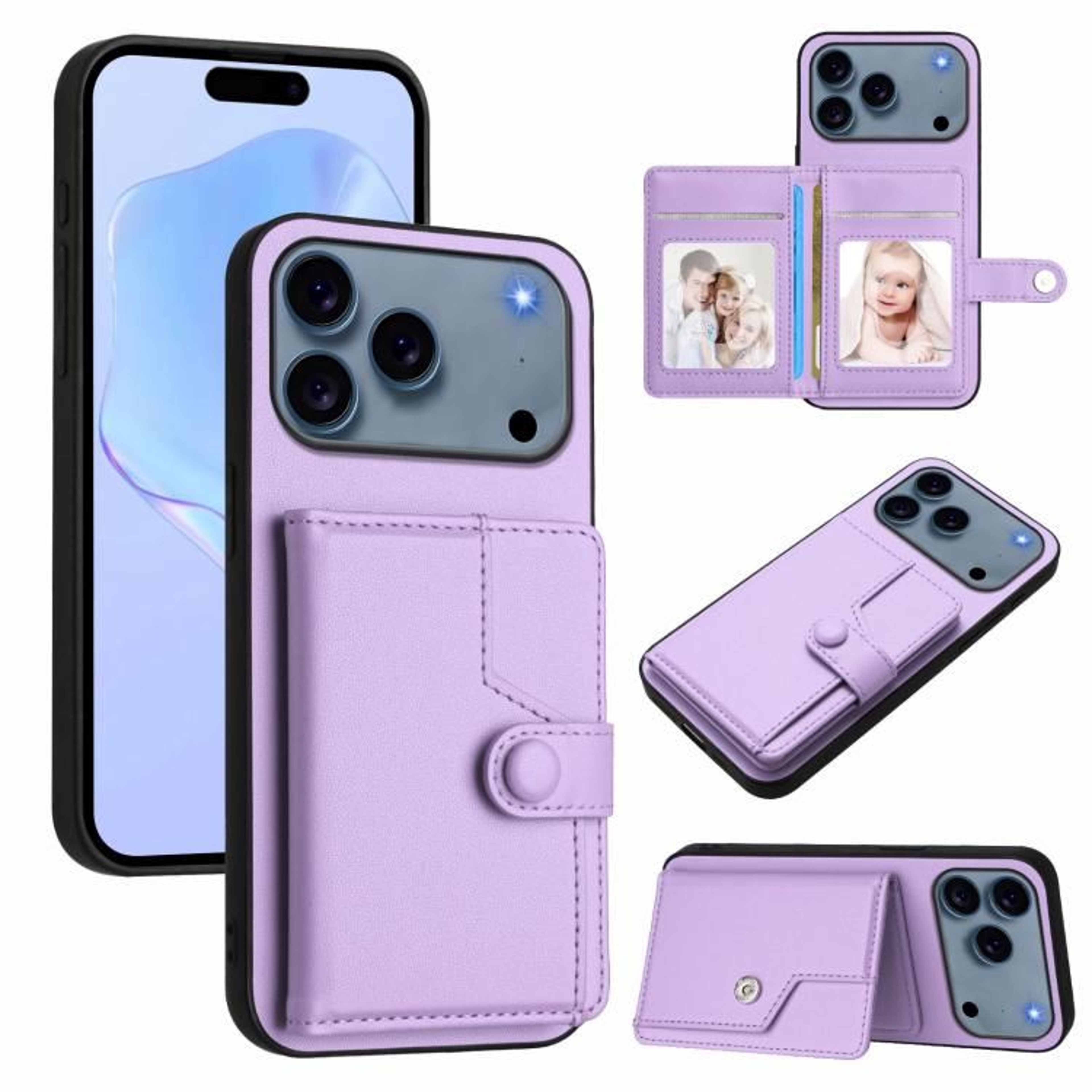 IPhone 18 Pro Wallet Case With Button Closure And Card Holder 11