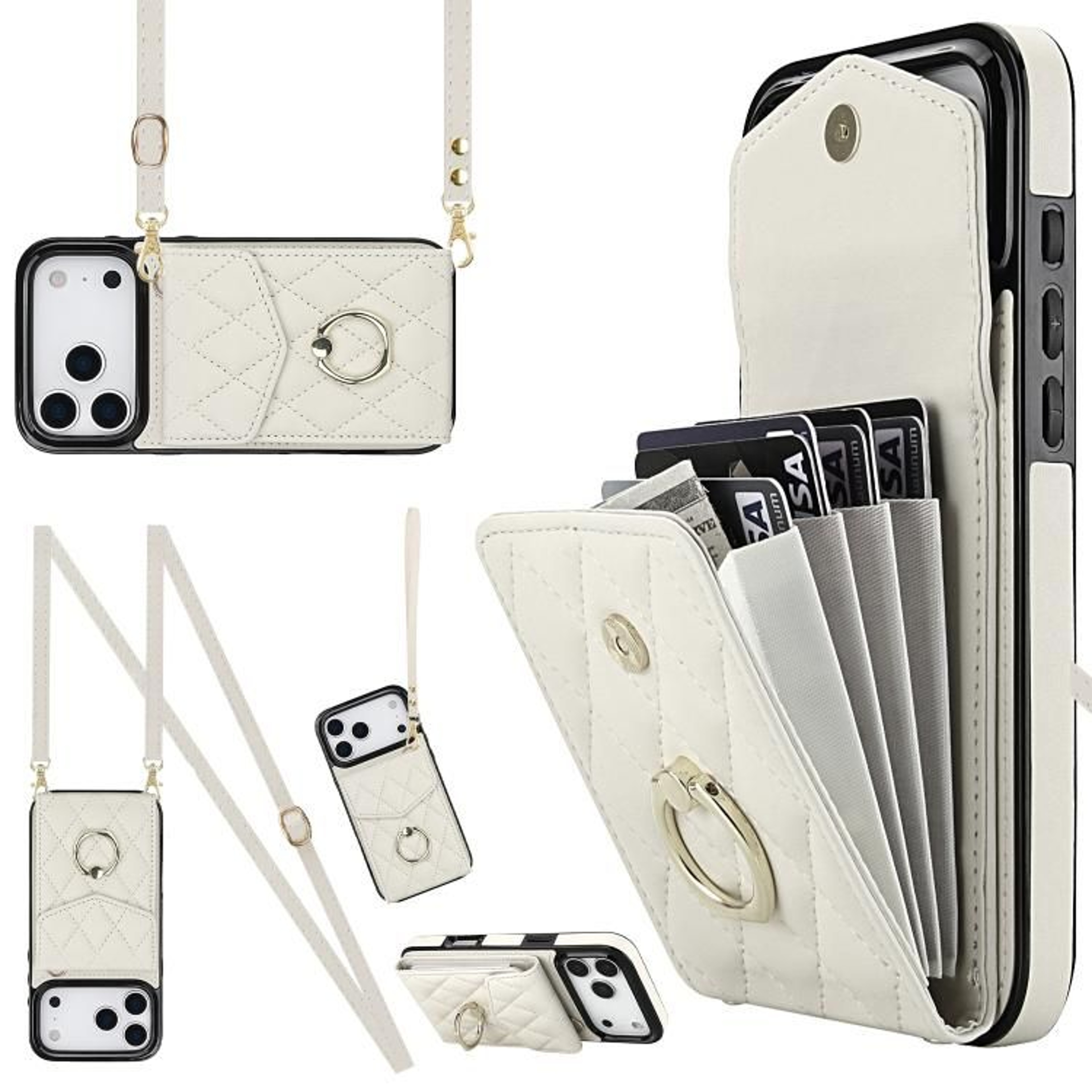 IPhone 18 Pro Wallet Case With RFID Protection And Long Crossbody Lanyard 8