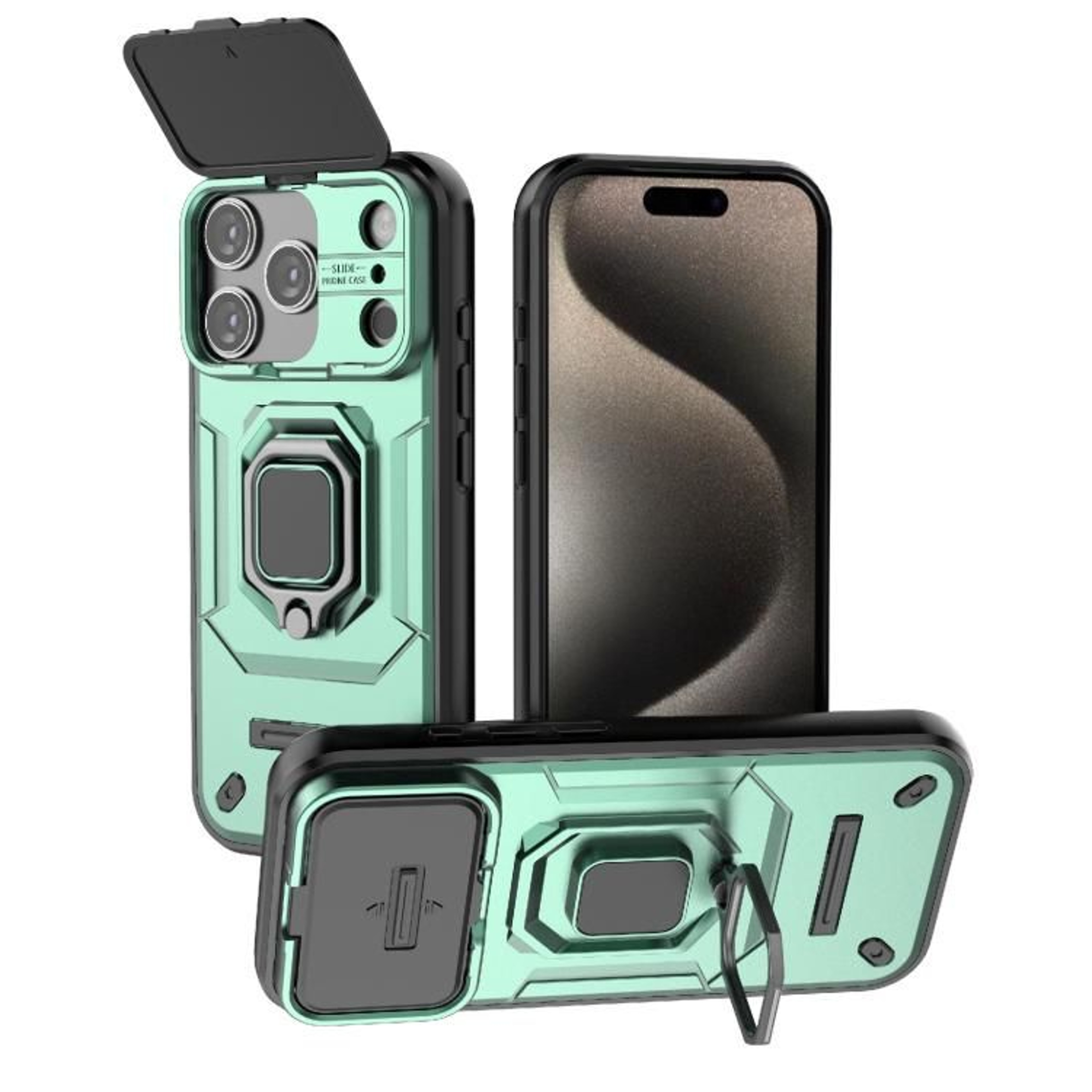 IPhone 18 Pro Max Shockproof Case With Sliding Camera Cover And Holder 8