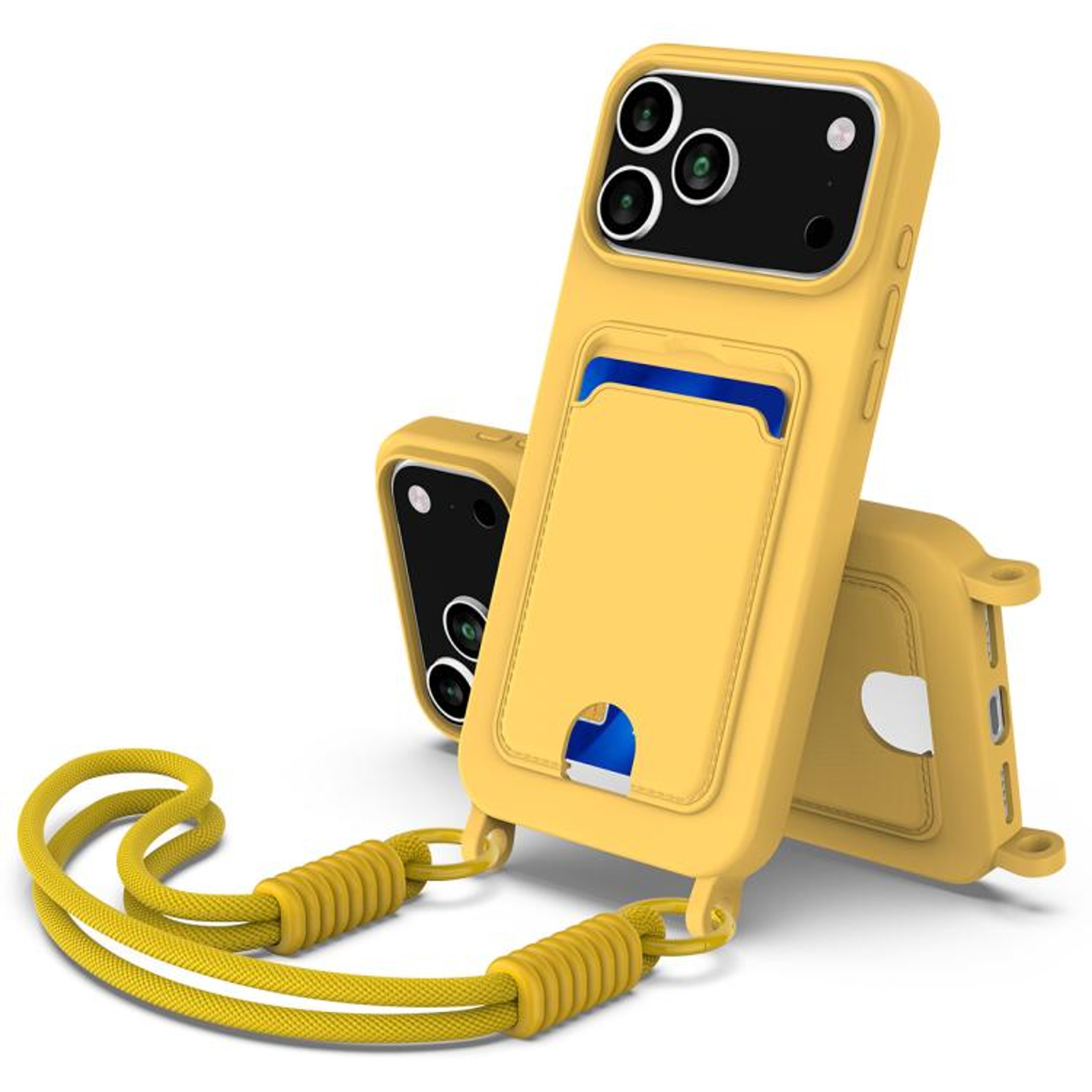 IPhone 18 Pro Card Holder Case With Sliding Camera Cover And Short Lanyard 9