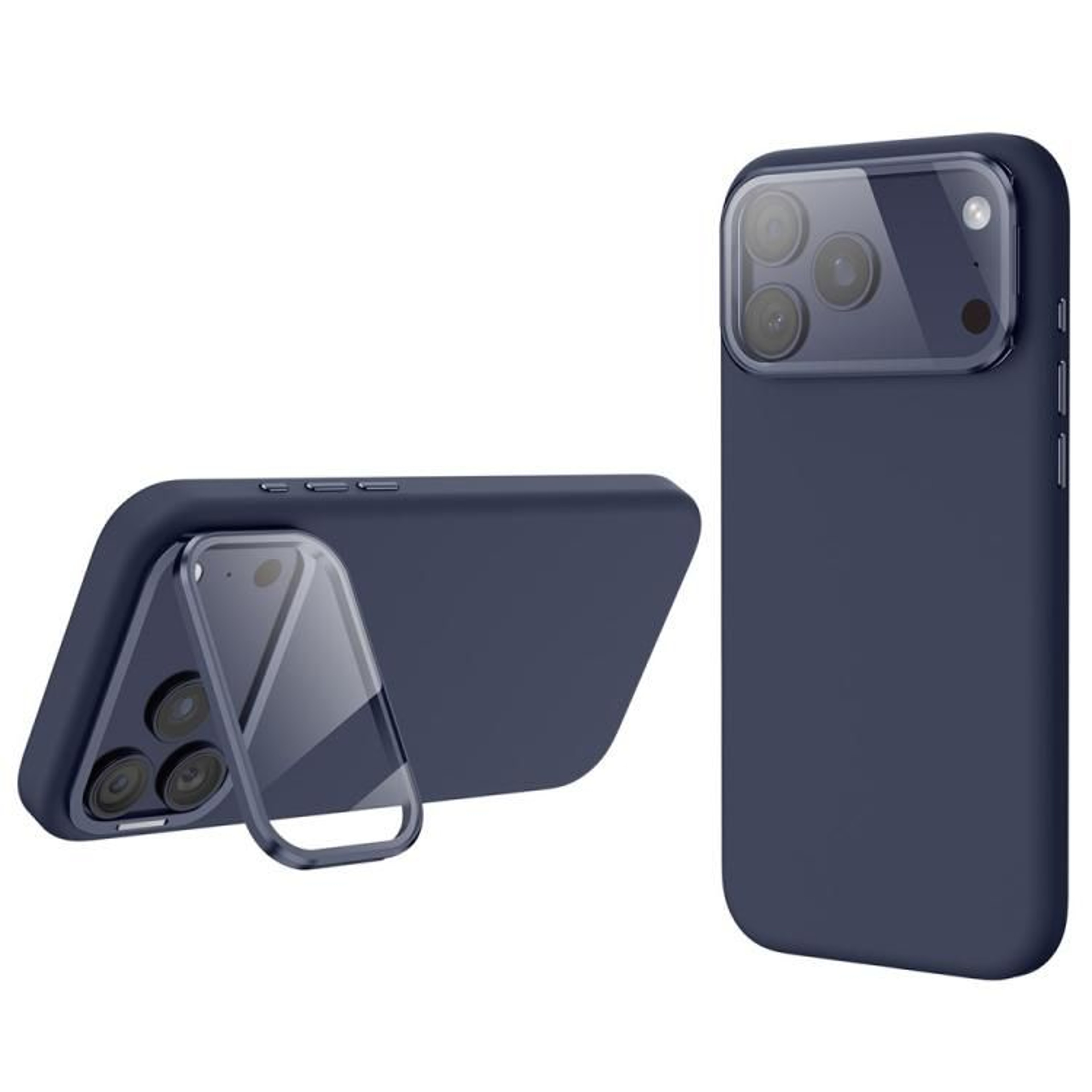 IPhone 18 Pro Magnetic Silicone Case With Camera Lens Cover And Kickstand 9