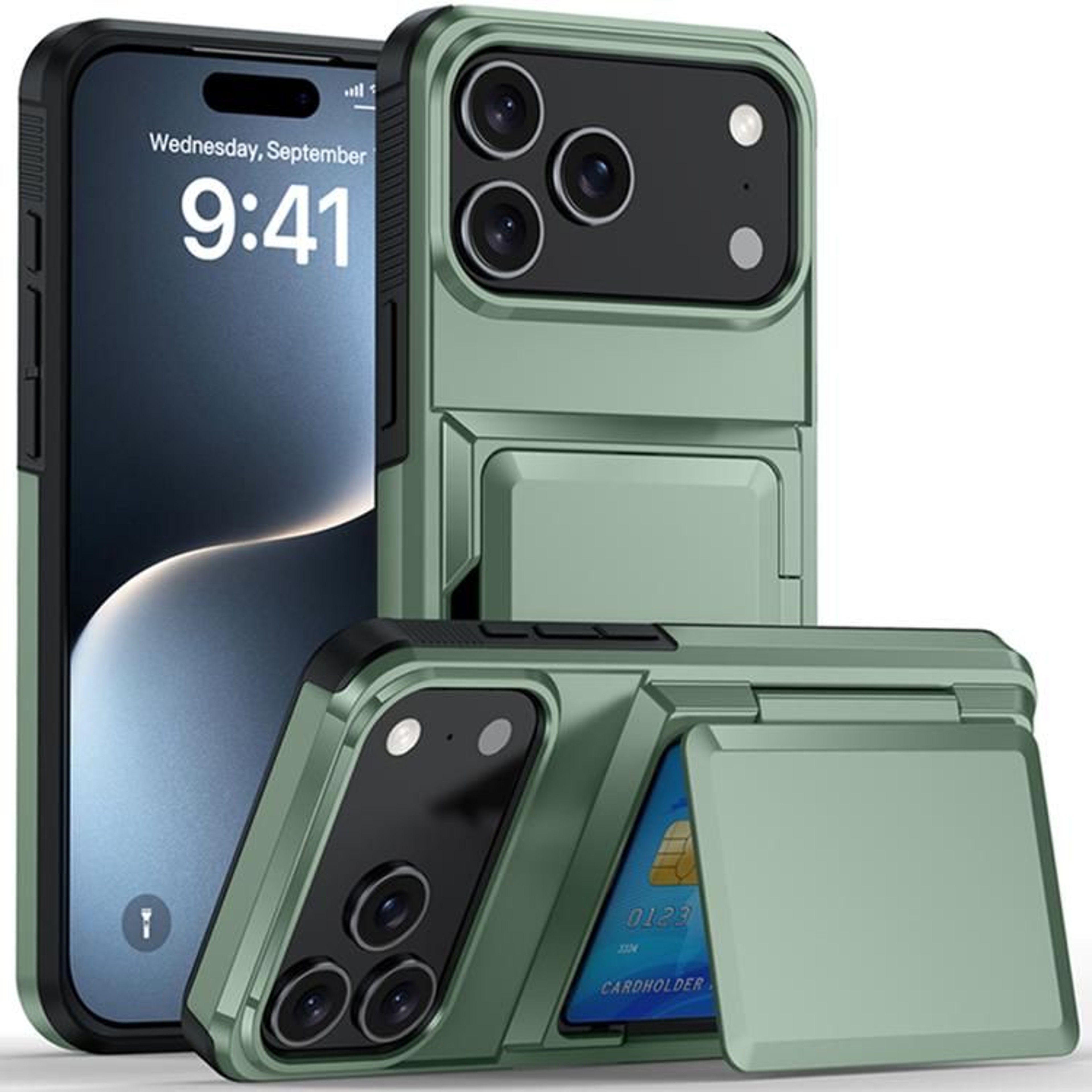 IPhone 18 Pro Card Slot Phone Case With Raised Edge Protection 13