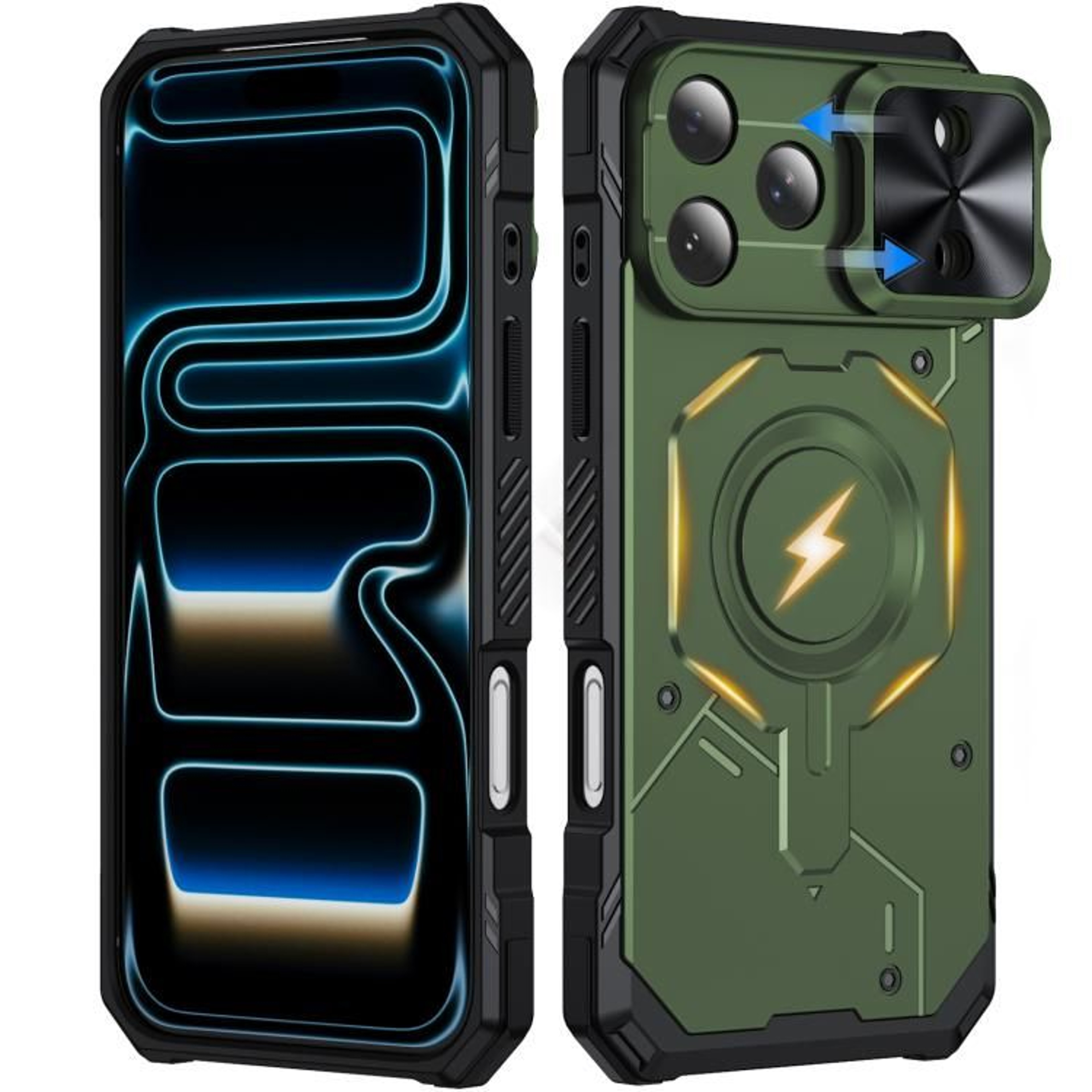IPhone 18 Pro Max Mecha Magnetic Sliding Camshield Protective Case 11