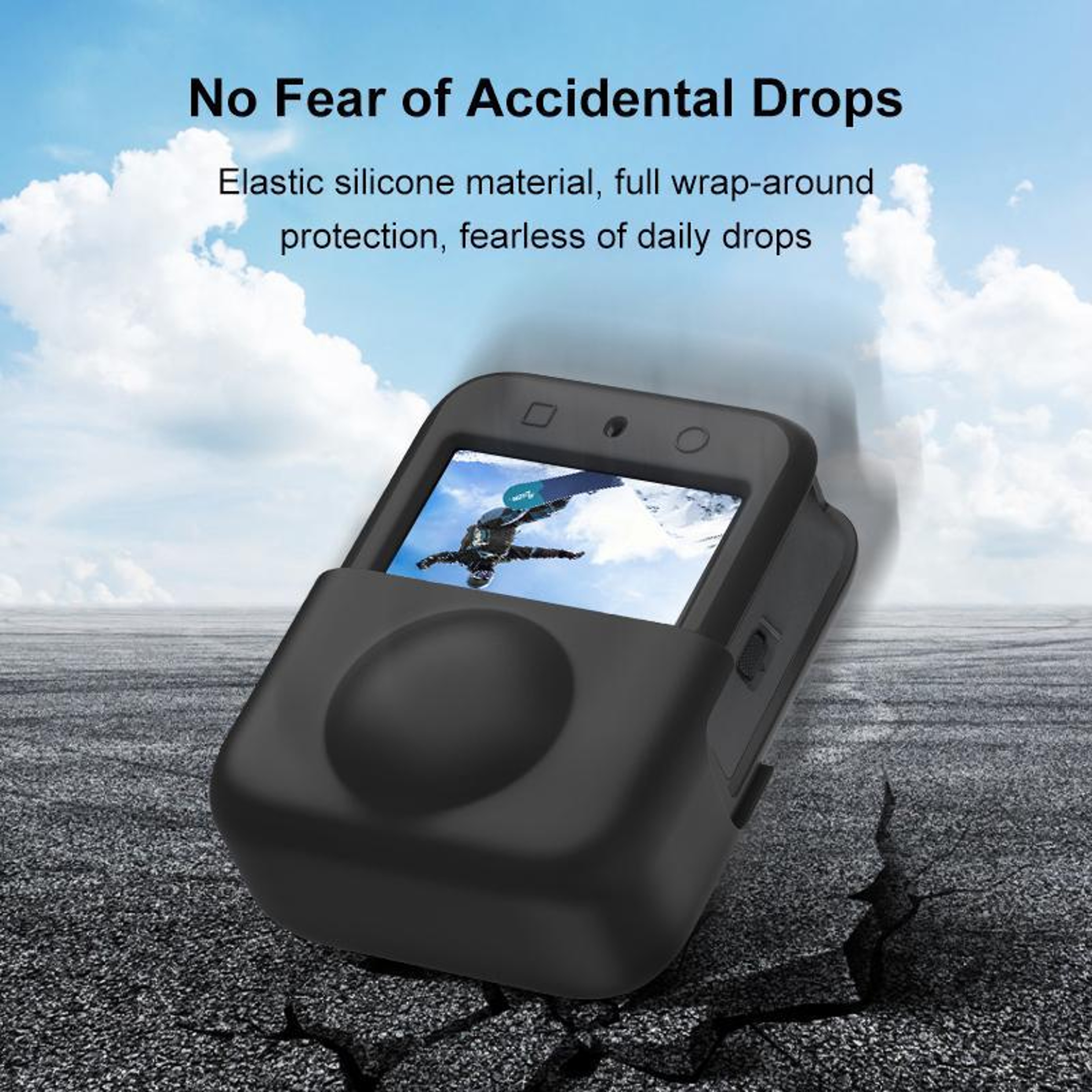 PULUZ For DJI Osmo 360 Silicone Body Protective Cover With Lens Cover Black 8