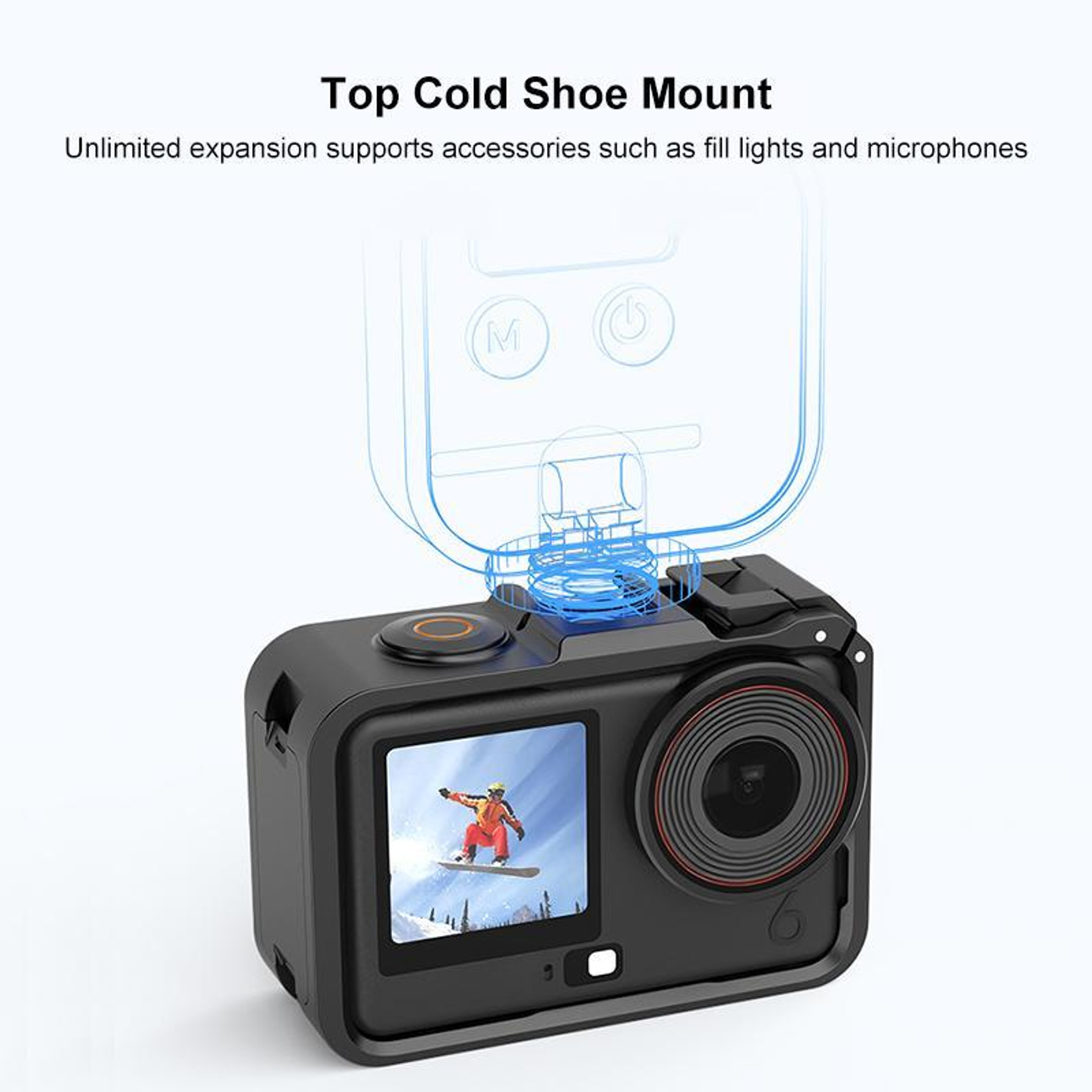 PULUZ DJI Osmo Action 6 Cage Protective Action Camera Cage With Cold Shoe Vertical Shooting Frame 4
