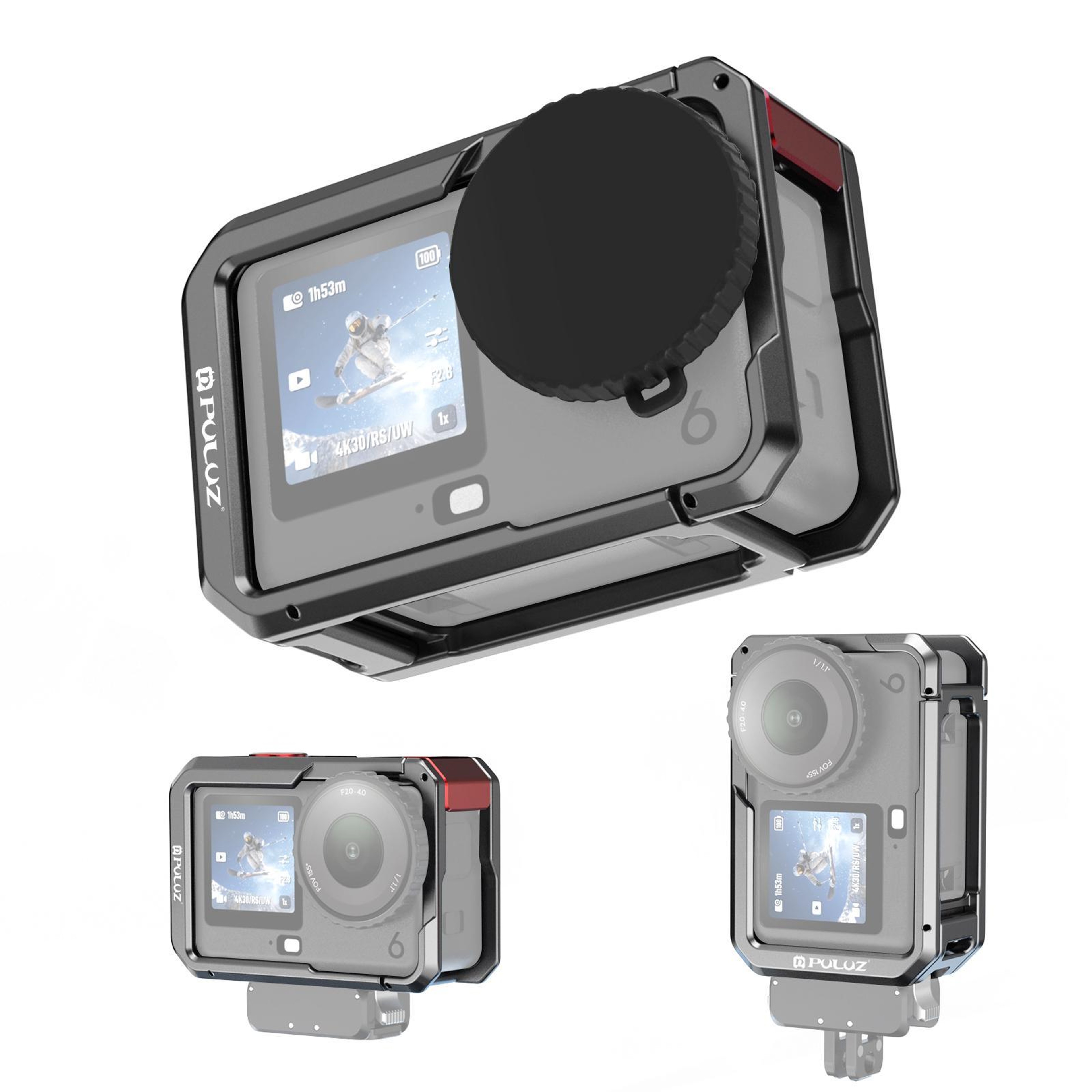 PULUZ DJI Osmo Action 6 Cage Protective Action Camera Cage With Cold Shoe Vertical Shooting Frame 16