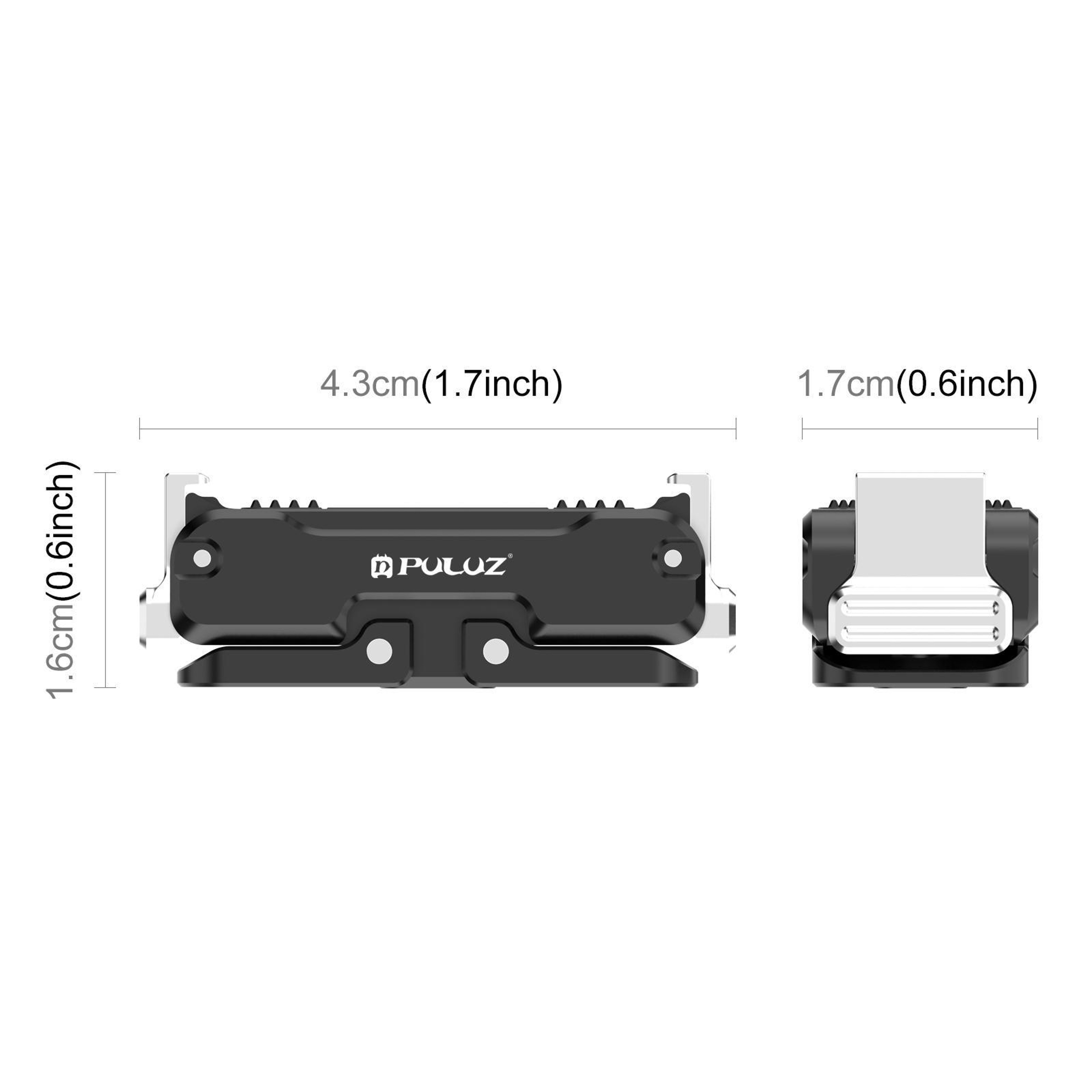 PULUZ Magnetic Quick Release Metal Base Mount for DJI Osmo Nano & Action 6 Cold Shoe Camera Mount – view 3