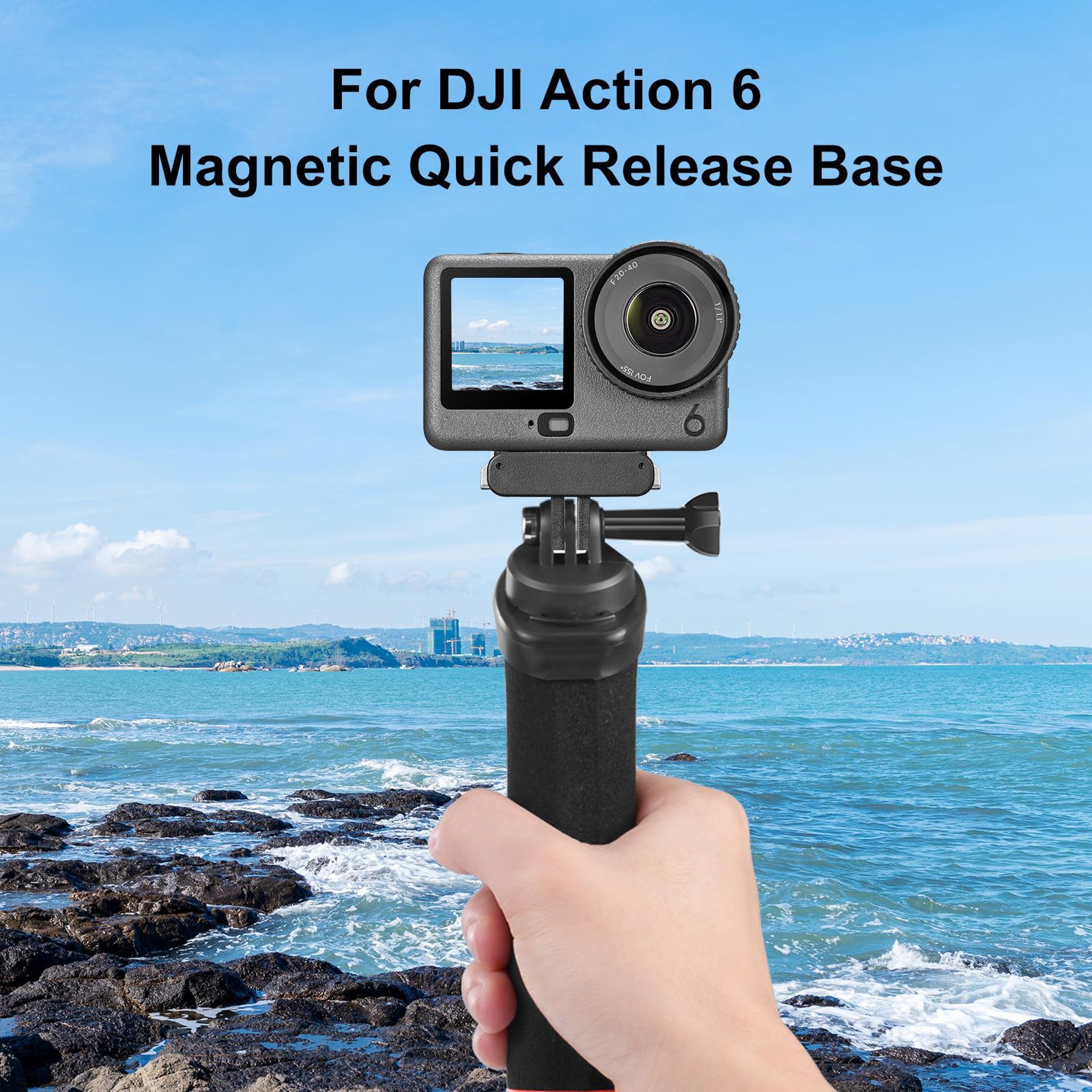 PULUZ Magnetic Quick Release Base Mount for DJI Osmo Action 6 Nano Camera Stabilizing Adapter – view 2