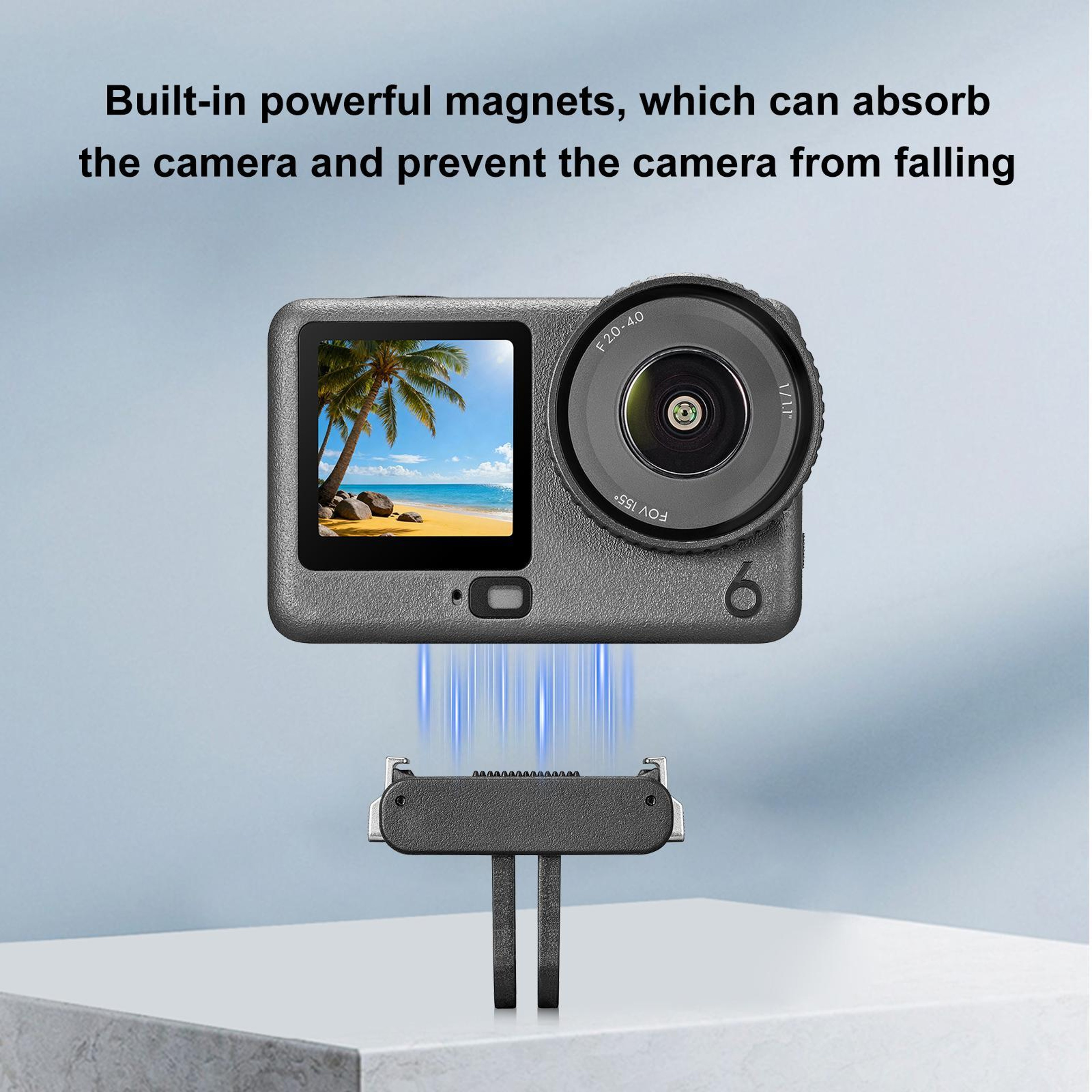 PULUZ Magnetic Quick Release Base Mount for DJI Osmo Action 6 Nano Camera Stabilizing Adapter – view 5