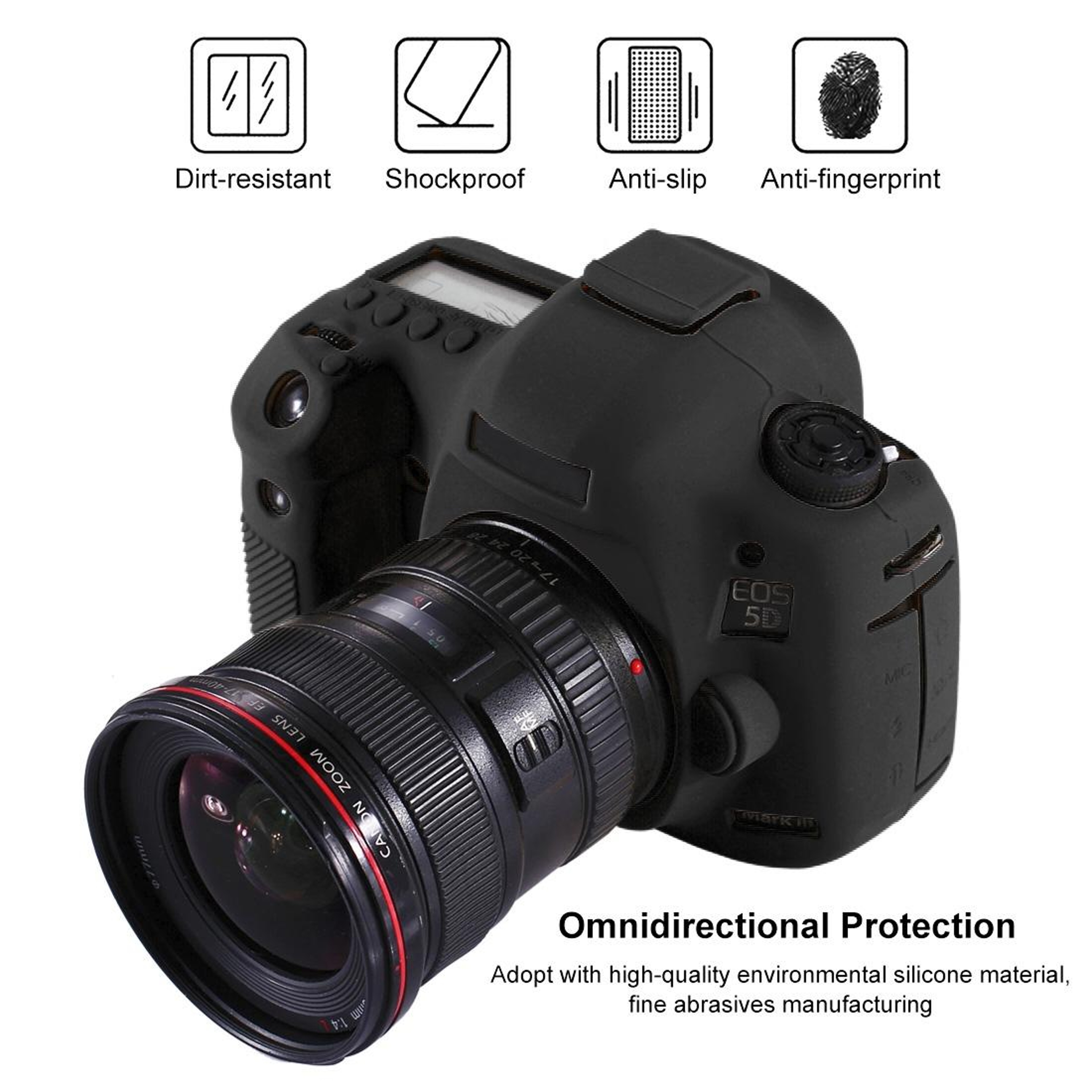 PULUZ Silicone Camera Case For Canon EOS 5D Mark III 5D3 Protective Cover 4