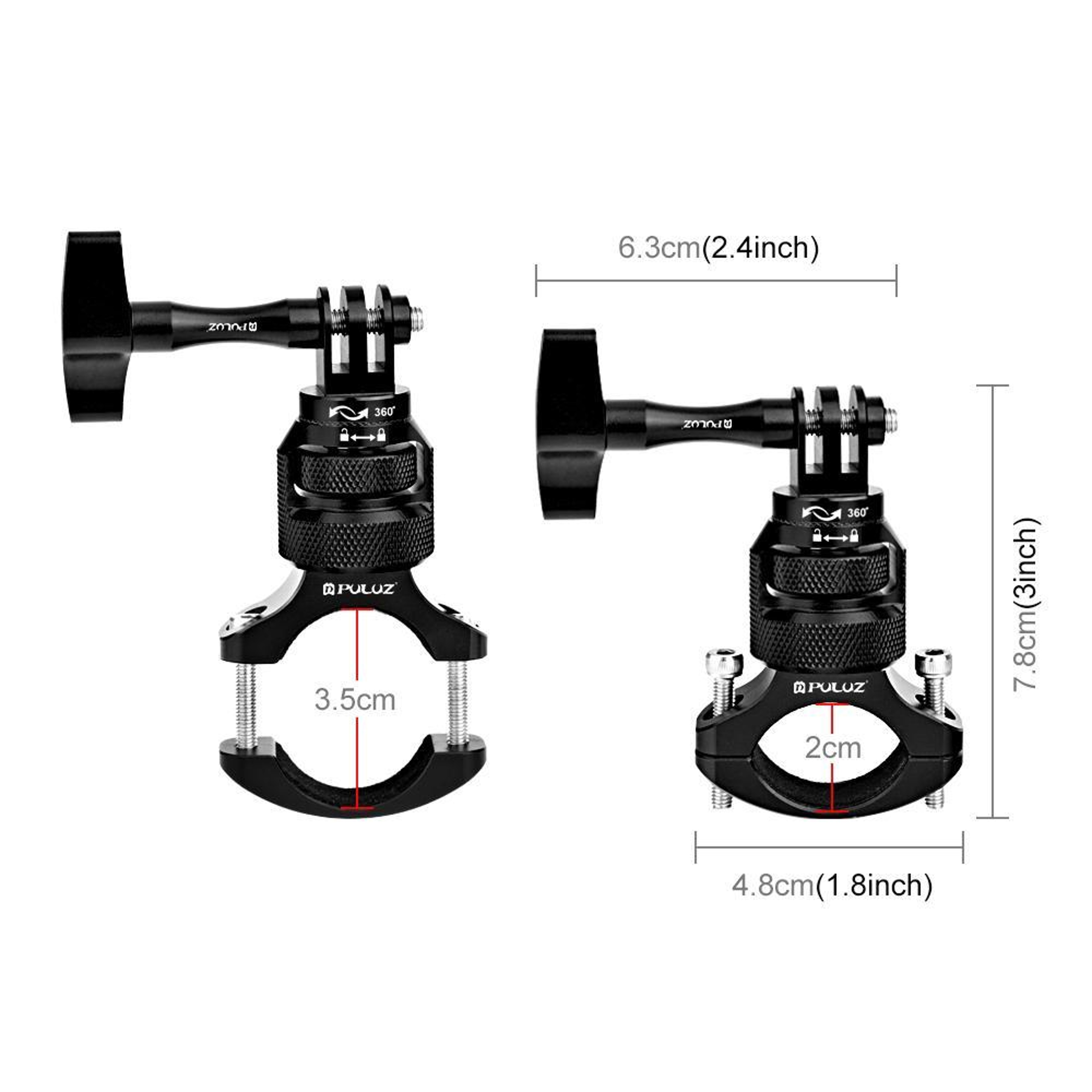 PULUZ 360 Rotating Motorcycle Camera Mount For GoPro Insta360  DJI Action Cameras 1