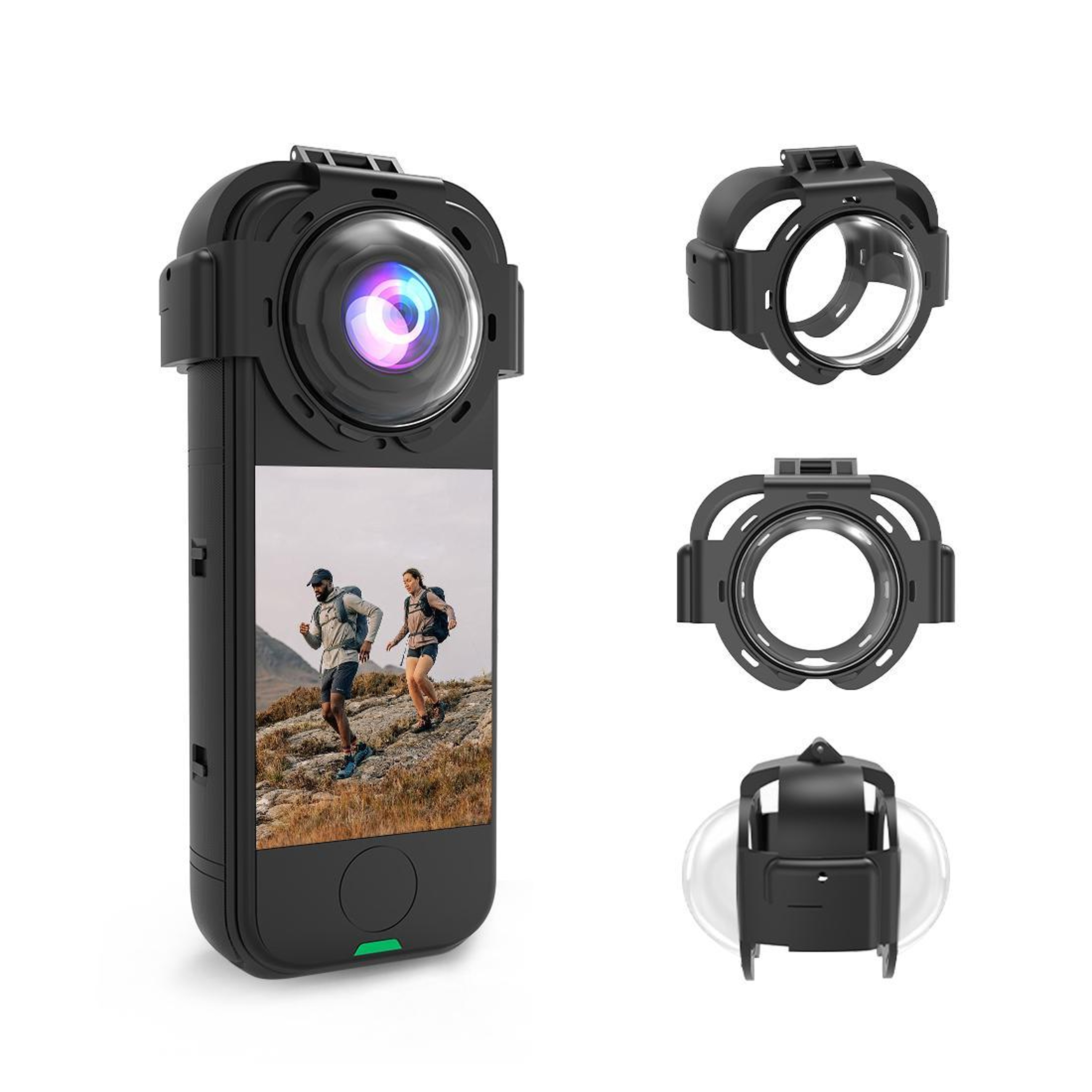 PULUZ Insta360 X5 Lens Protector With 9H Tempered Glass Snap On Guard 10
