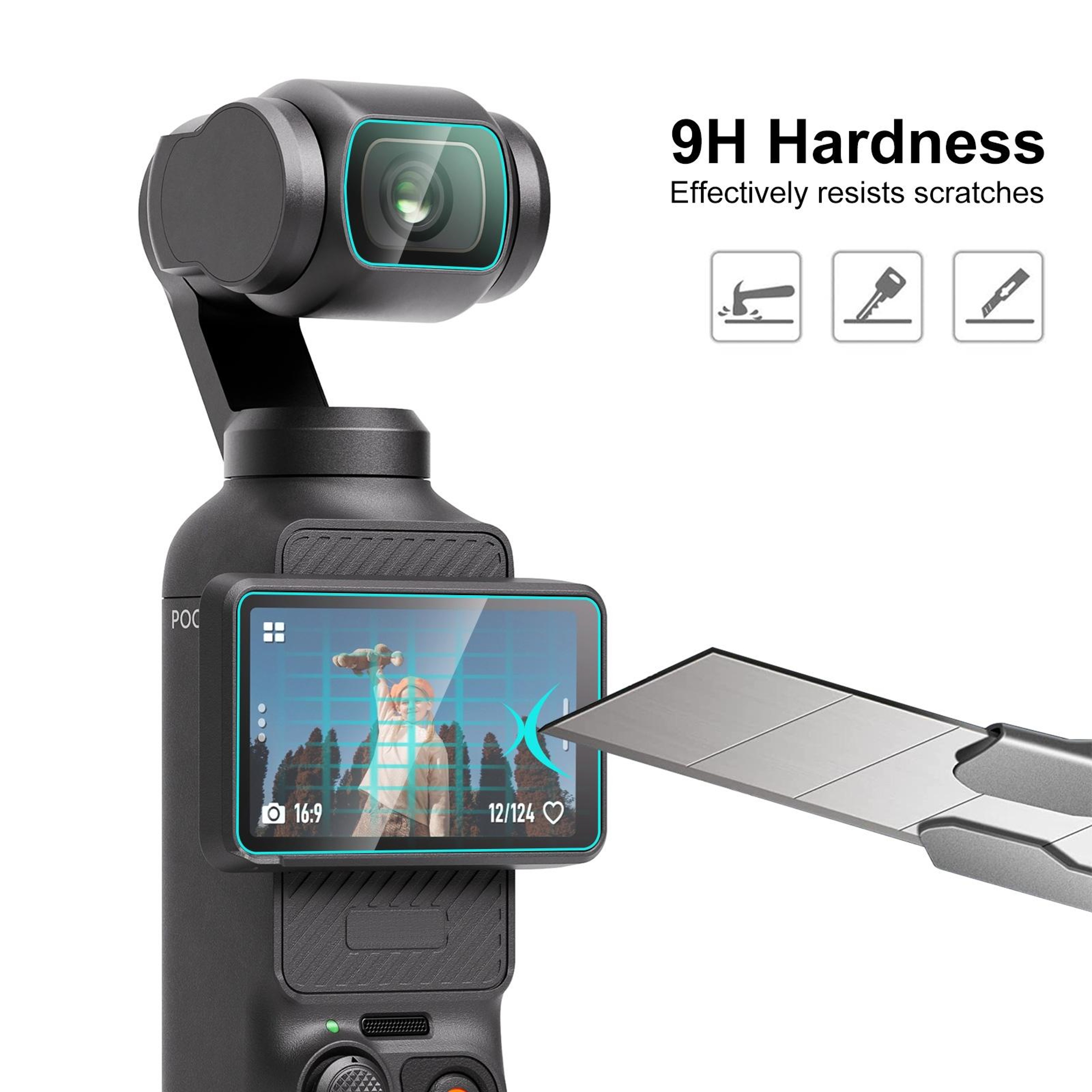 PULUZ 9H Tempered Glass Screen  Lens Protector For DJI Osmo Pocket 3  4 1