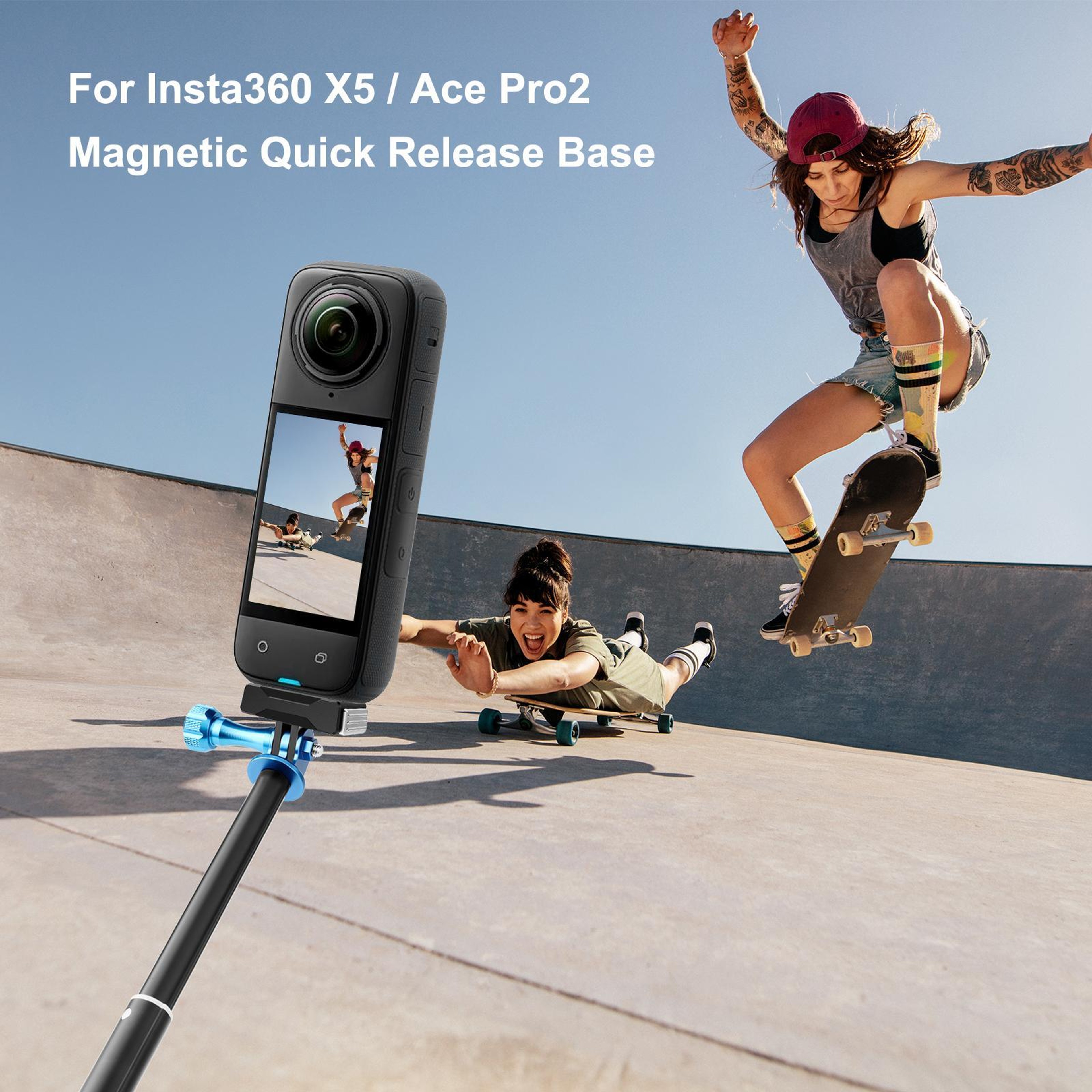 PULUZ Magnetic Quick Release Mount For Insta360 X5X4  Ace Pro Action Cameras 1