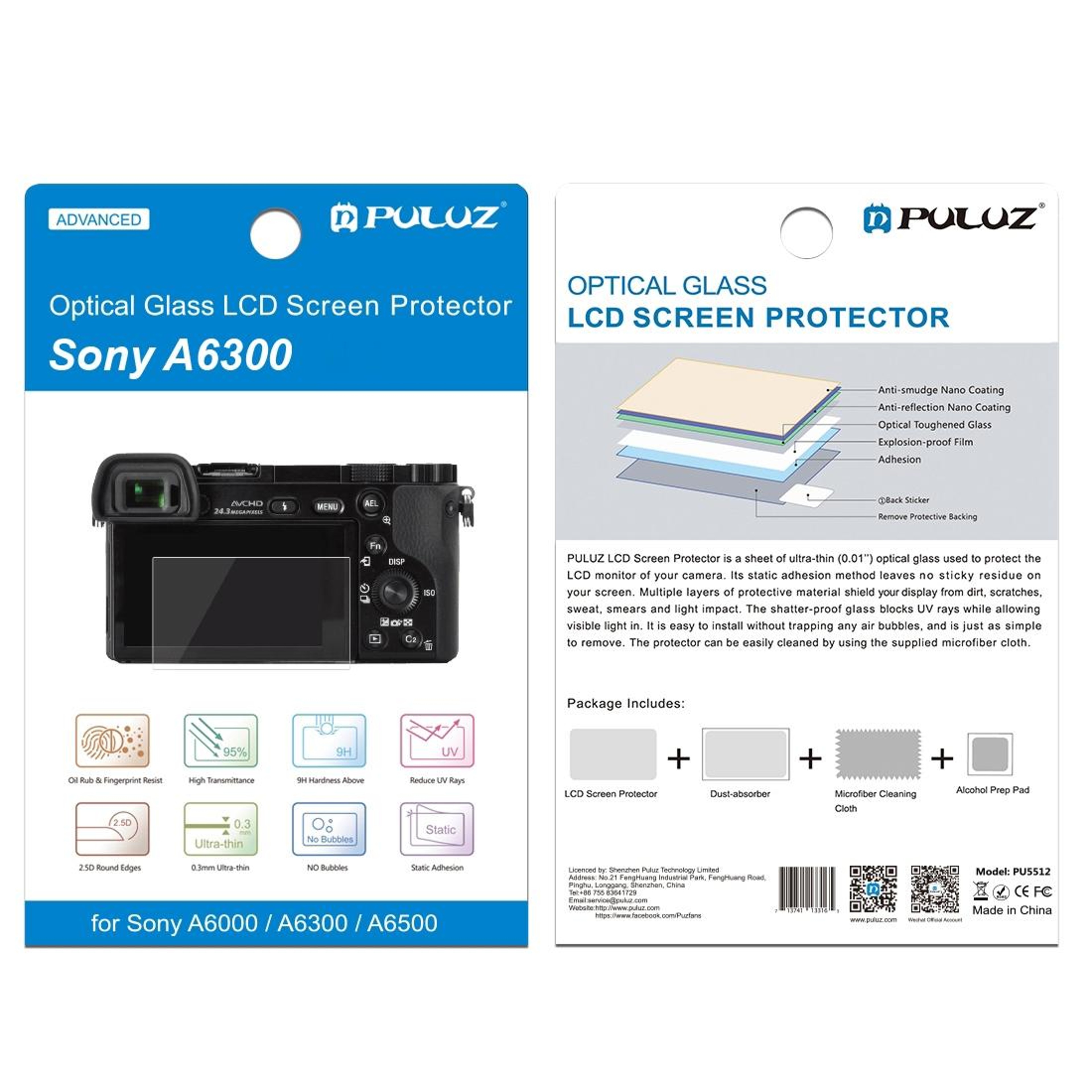 PULUZ 9H Tempered Glass Camera Screen Protector For Sony A6000  Compatible Models 3