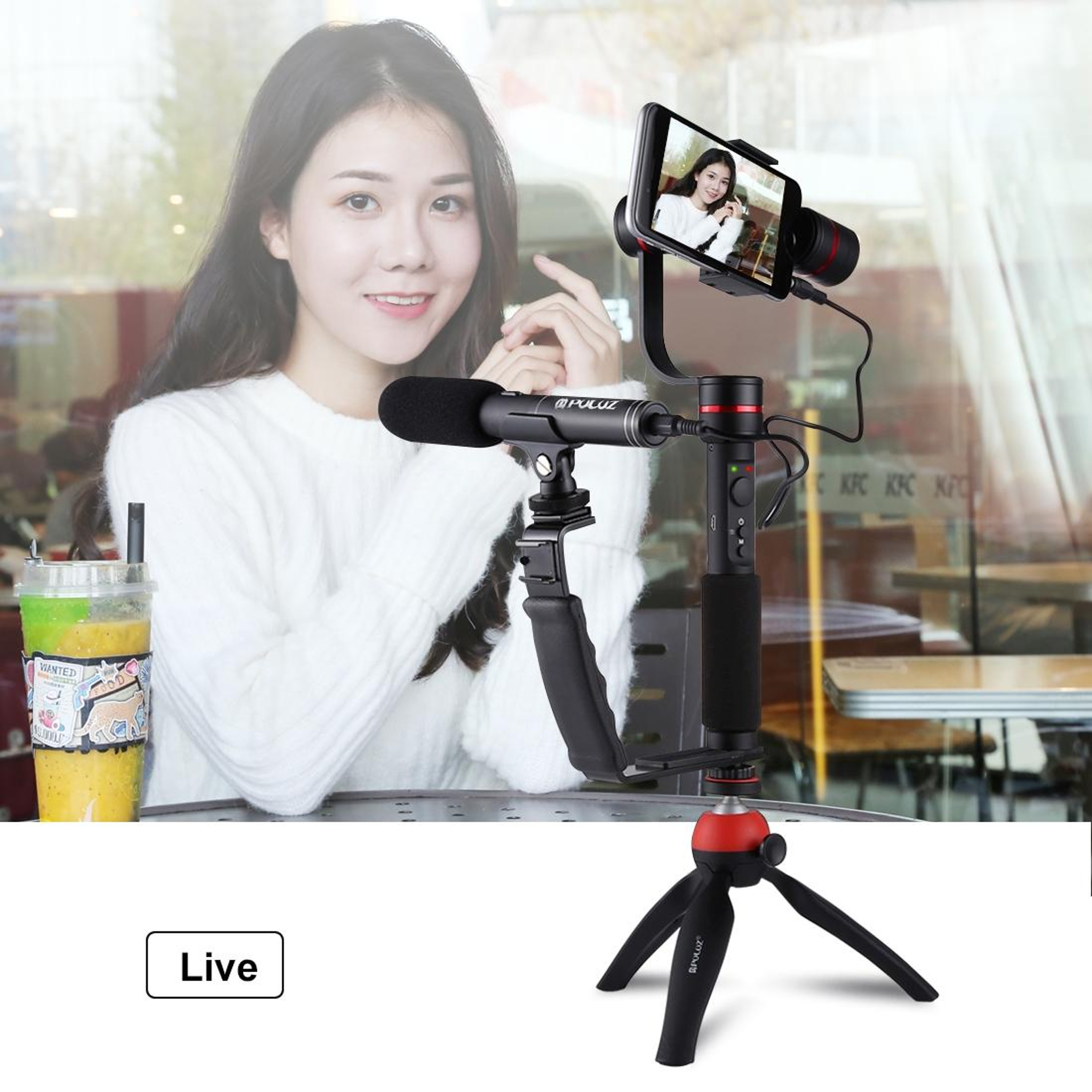 PULUZ DSLR Camera L Bracket Grip With Dual Cold Shoe Mounts For Flash  Video Lighting 6
