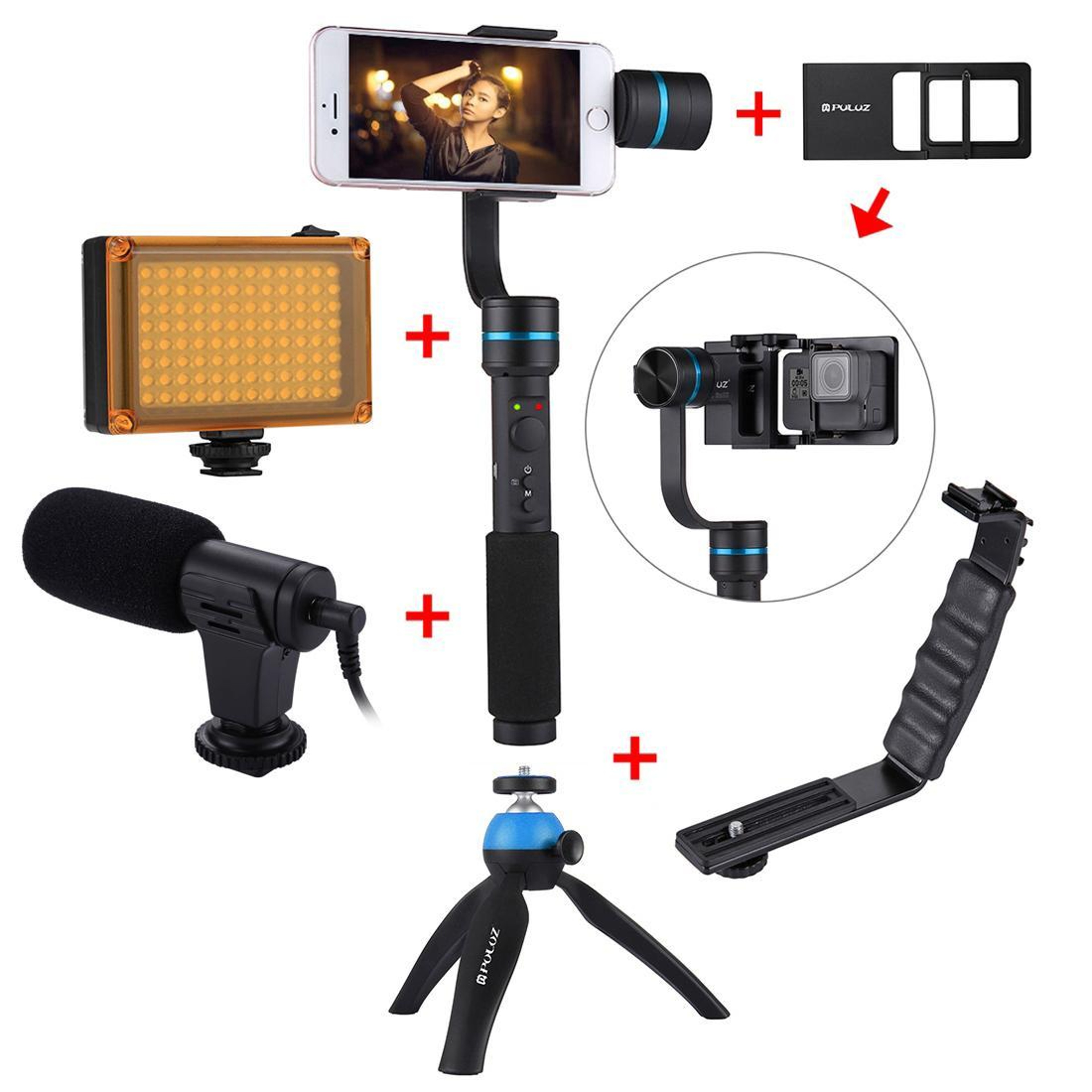 PULUZ DSLR Camera L Bracket Grip with Dual Cold Shoe Mounts for Flash & Video Lighting – view 16