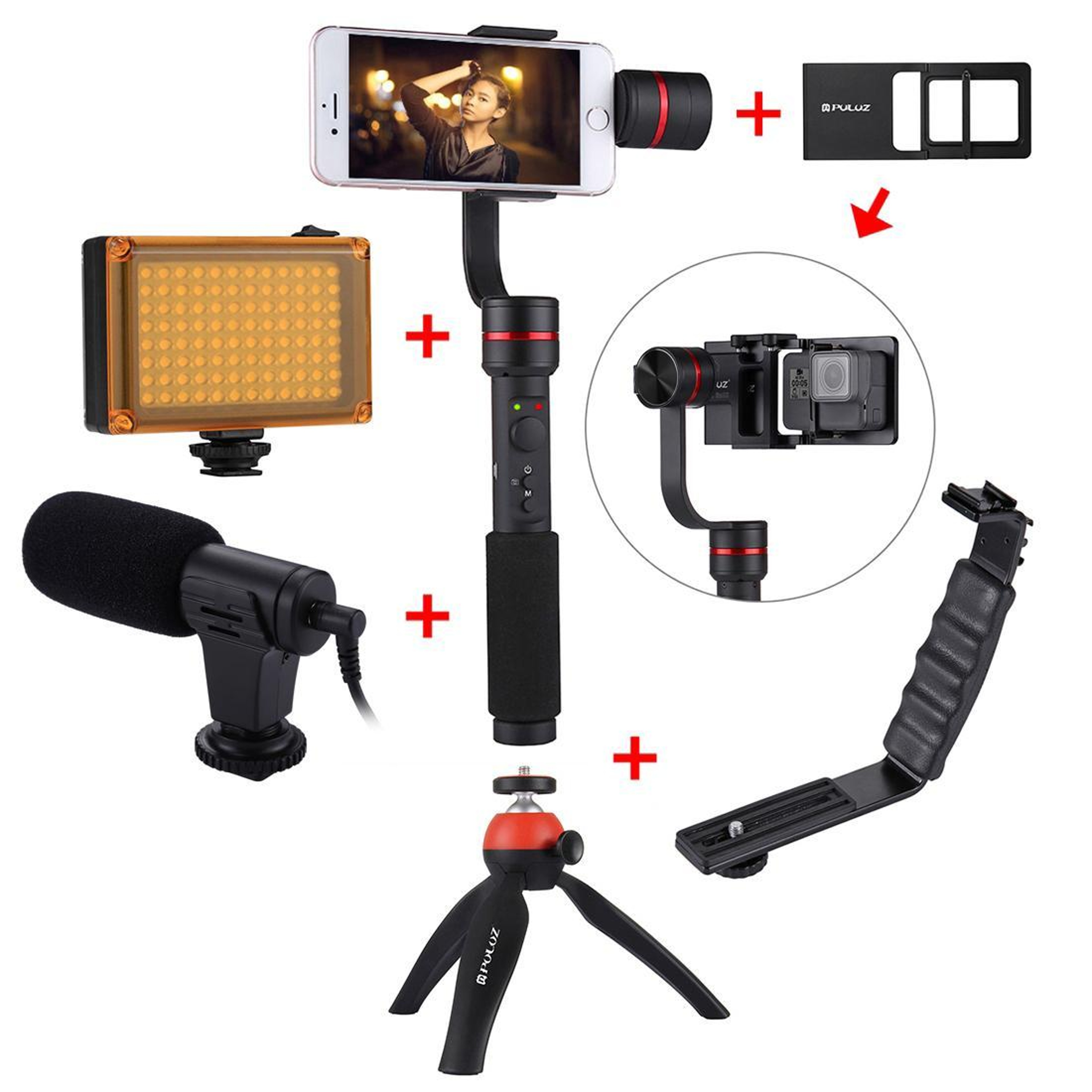 PULUZ DSLR Camera L Bracket Grip with Dual Cold Shoe Mounts for Flash & Video Lighting – view 19