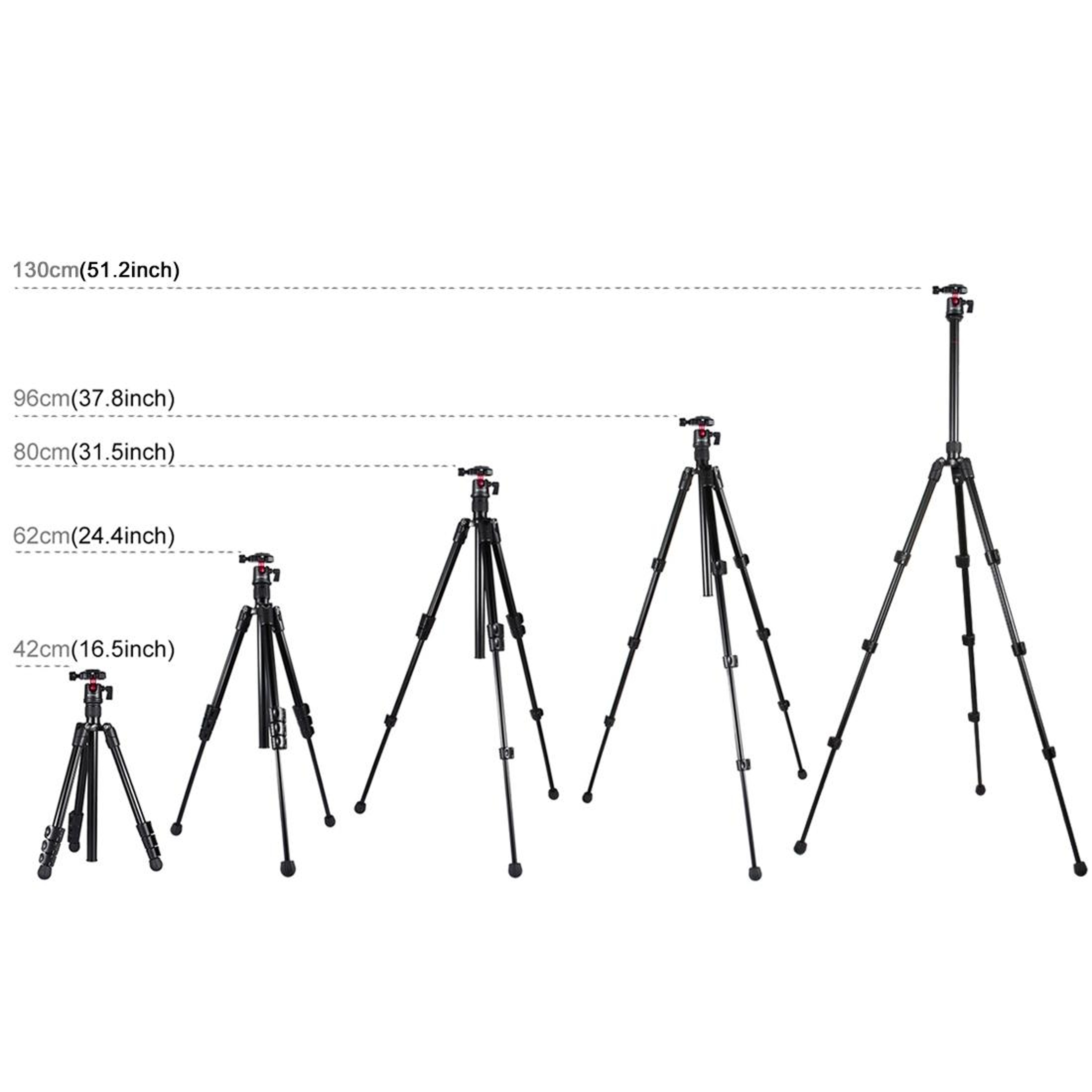 PULUZ Portable Camera Tripod With 360 Ball Head Adjustable Height For DSLR Photography 2