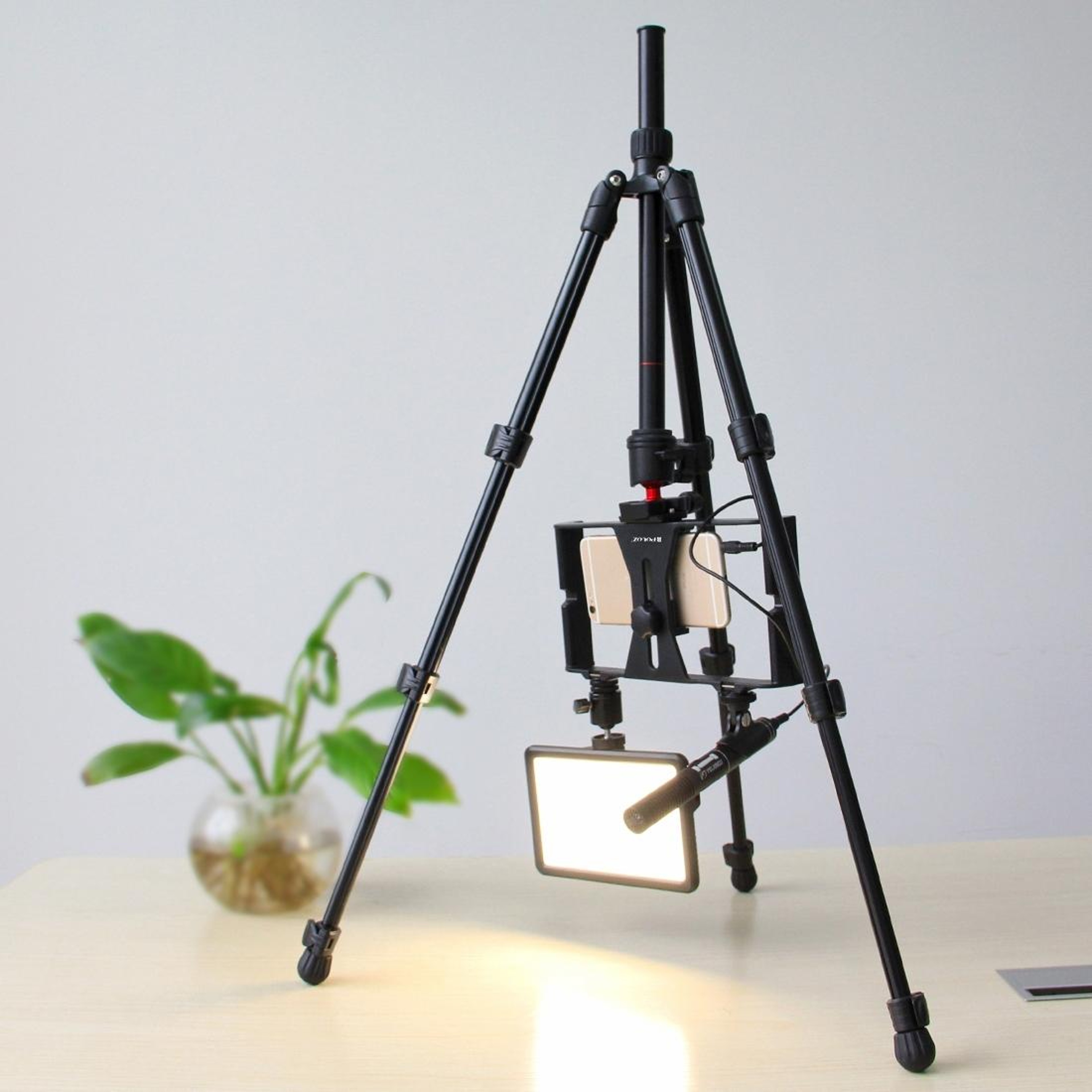 PULUZ Portable Camera Tripod With 360 Ball Head Adjustable Height For DSLR Photography 0