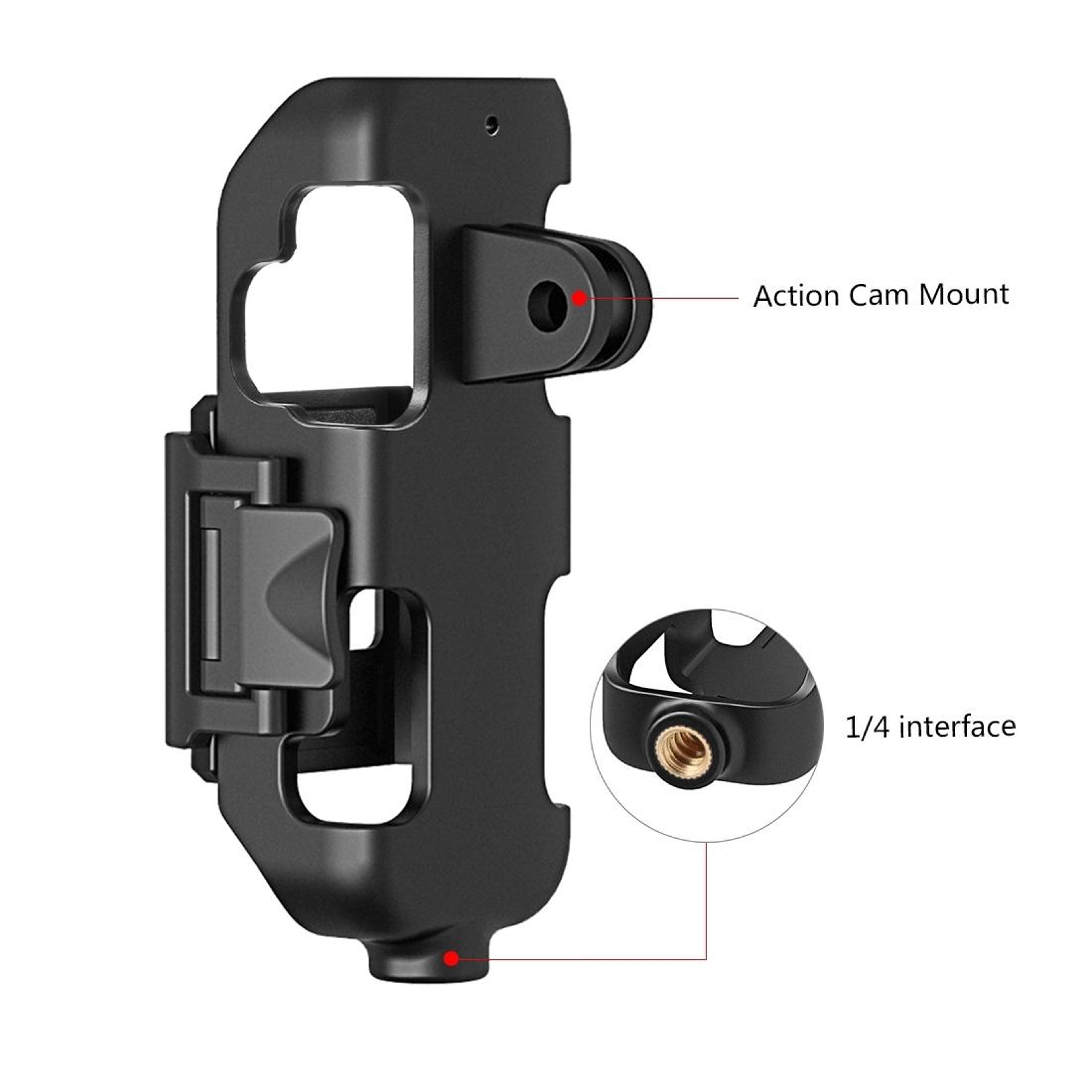 PULUZ DJI Osmo Pocket Protective Mount Frame With Tripod Adapter For Action Camera Accessories 4