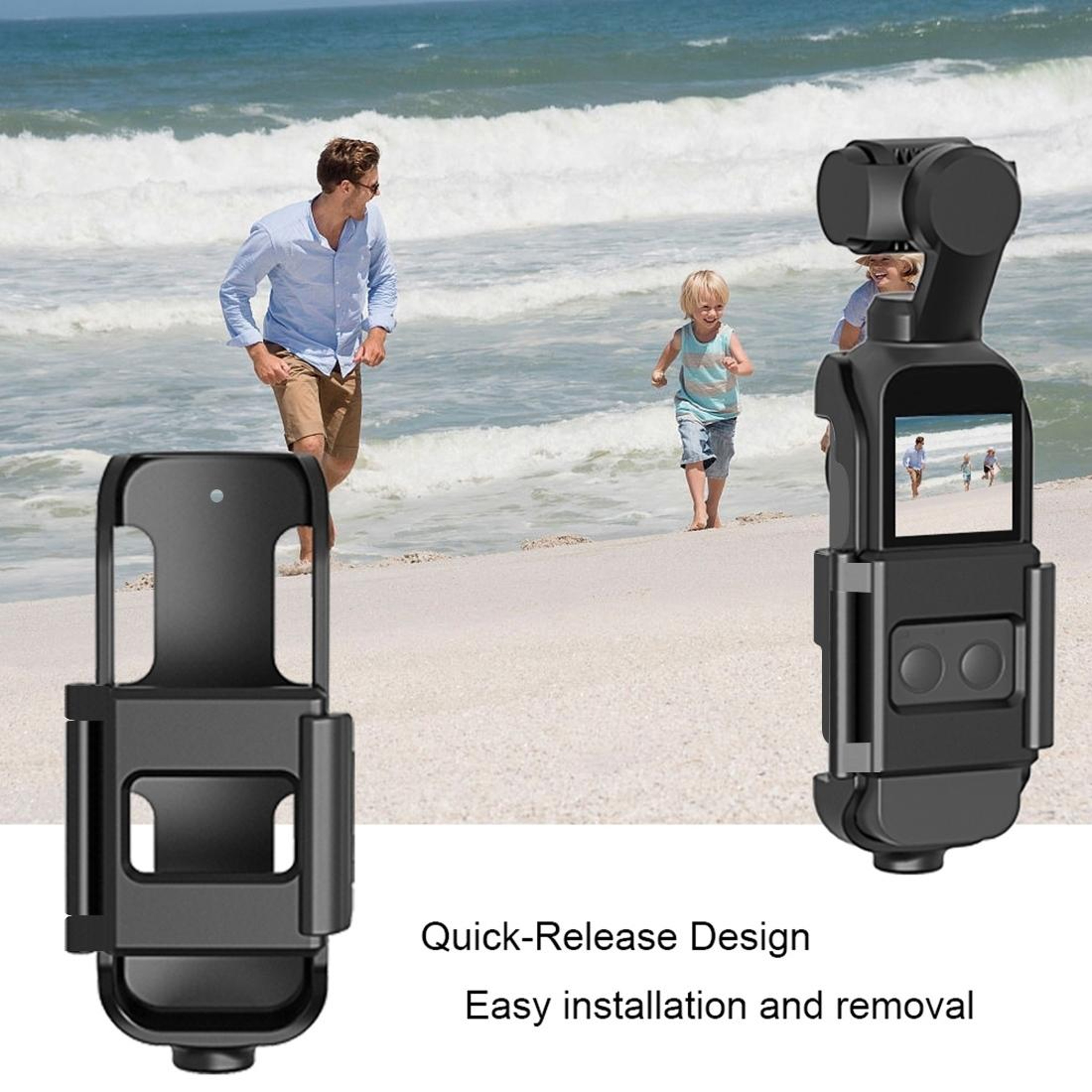 PULUZ DJI Osmo Pocket Protective Mount Frame With Tripod Adapter For Action Camera Accessories 5