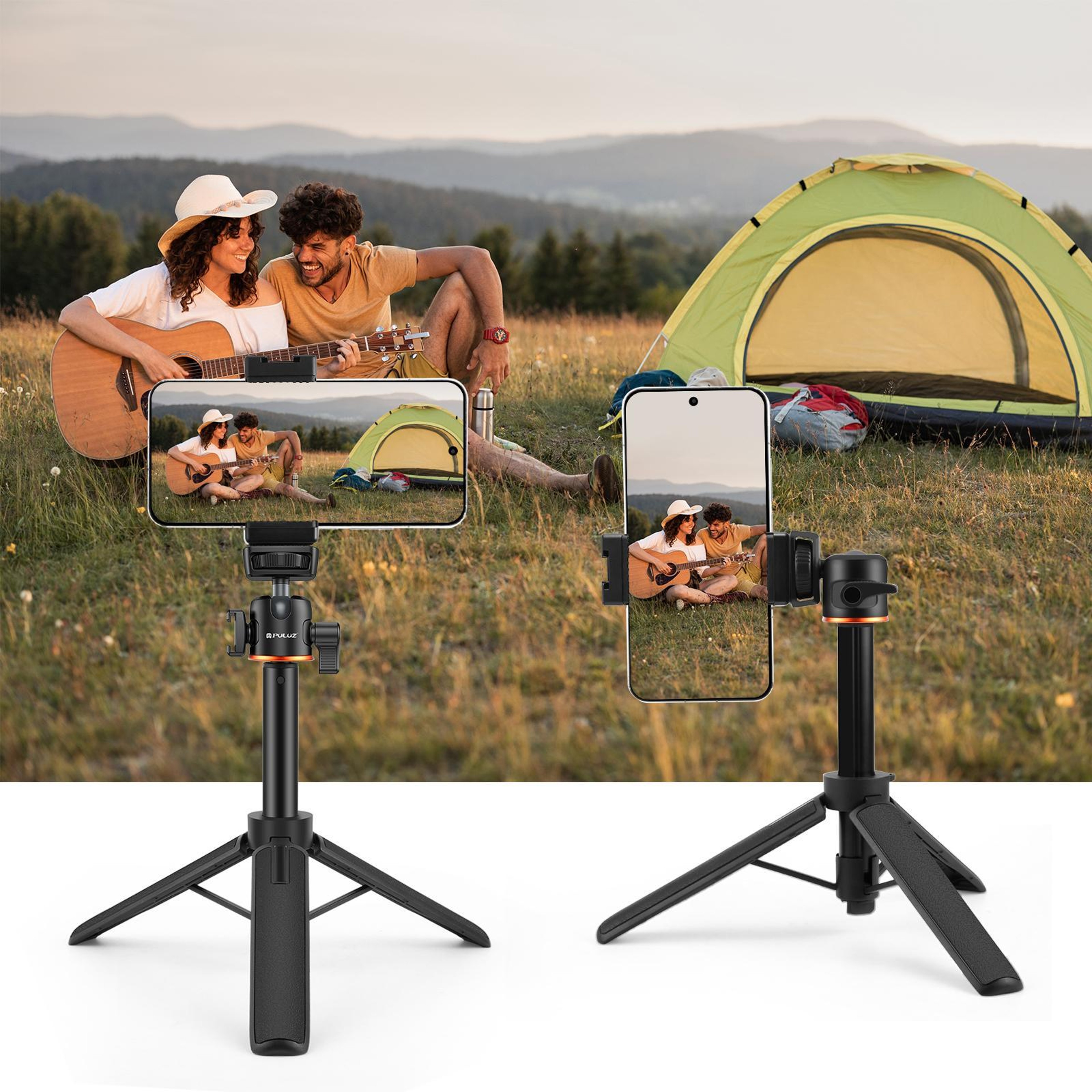 PULUZ Portable Camera Tripod Stand  Selfie Stick With 360 Ball Head And Cold Shoe Mount 0