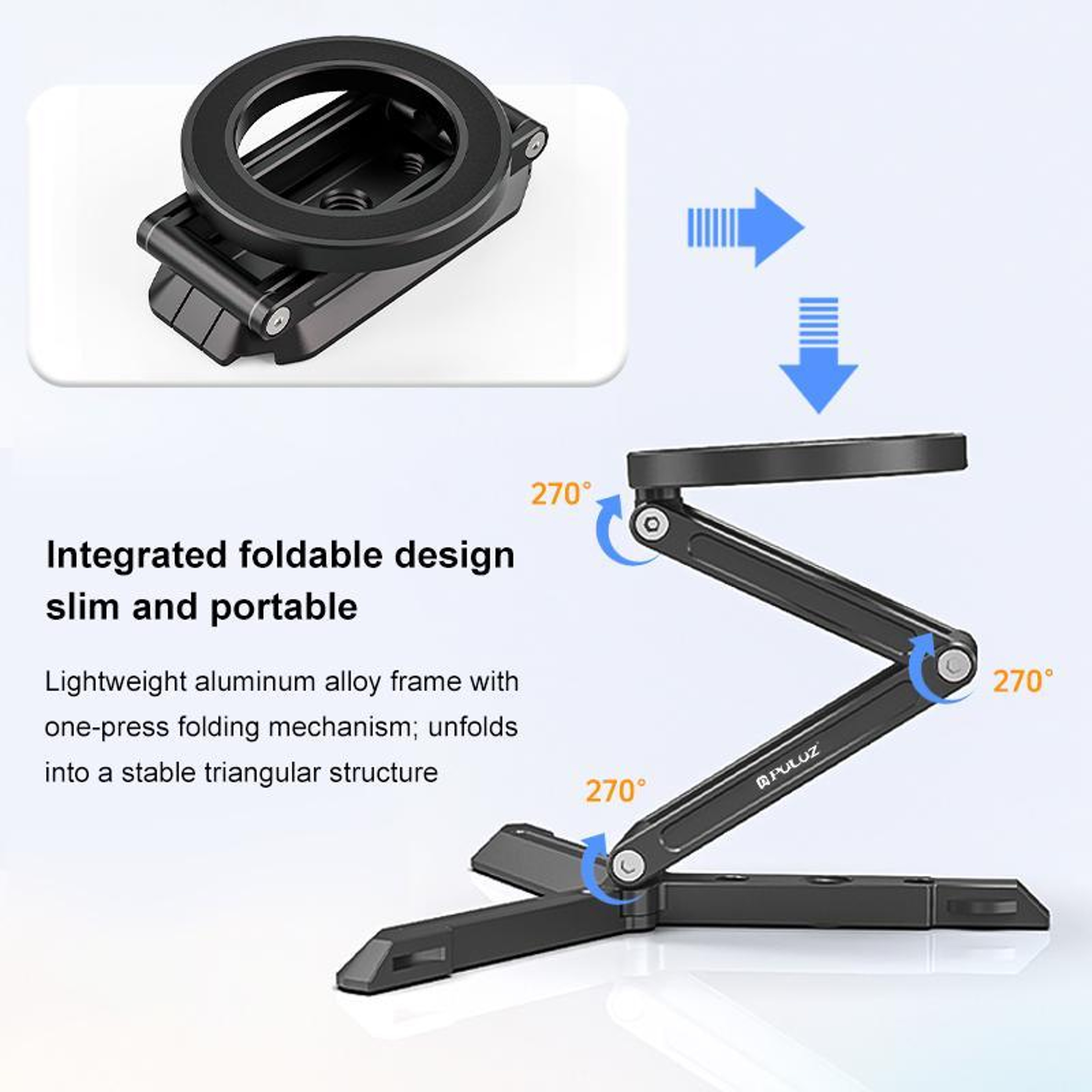 PULUZ MagSafe Magnetic Phone Stand Foldable Desktop Holder For Live Streaming  Video Calls 9