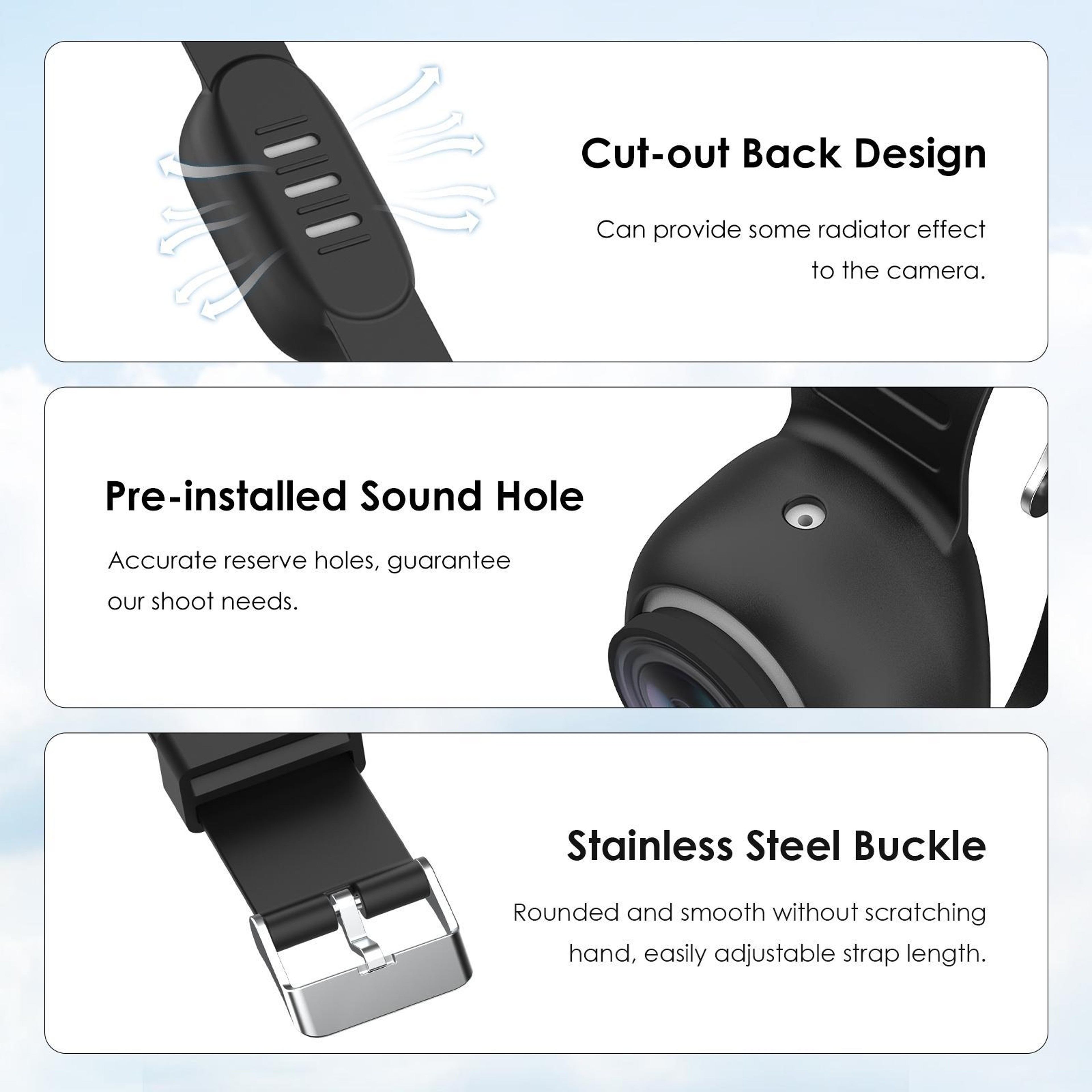 PULUZ Insta360 GO 3GO 3S Silicone Protective Wrist Strap  Bicycle Camera Mount 4