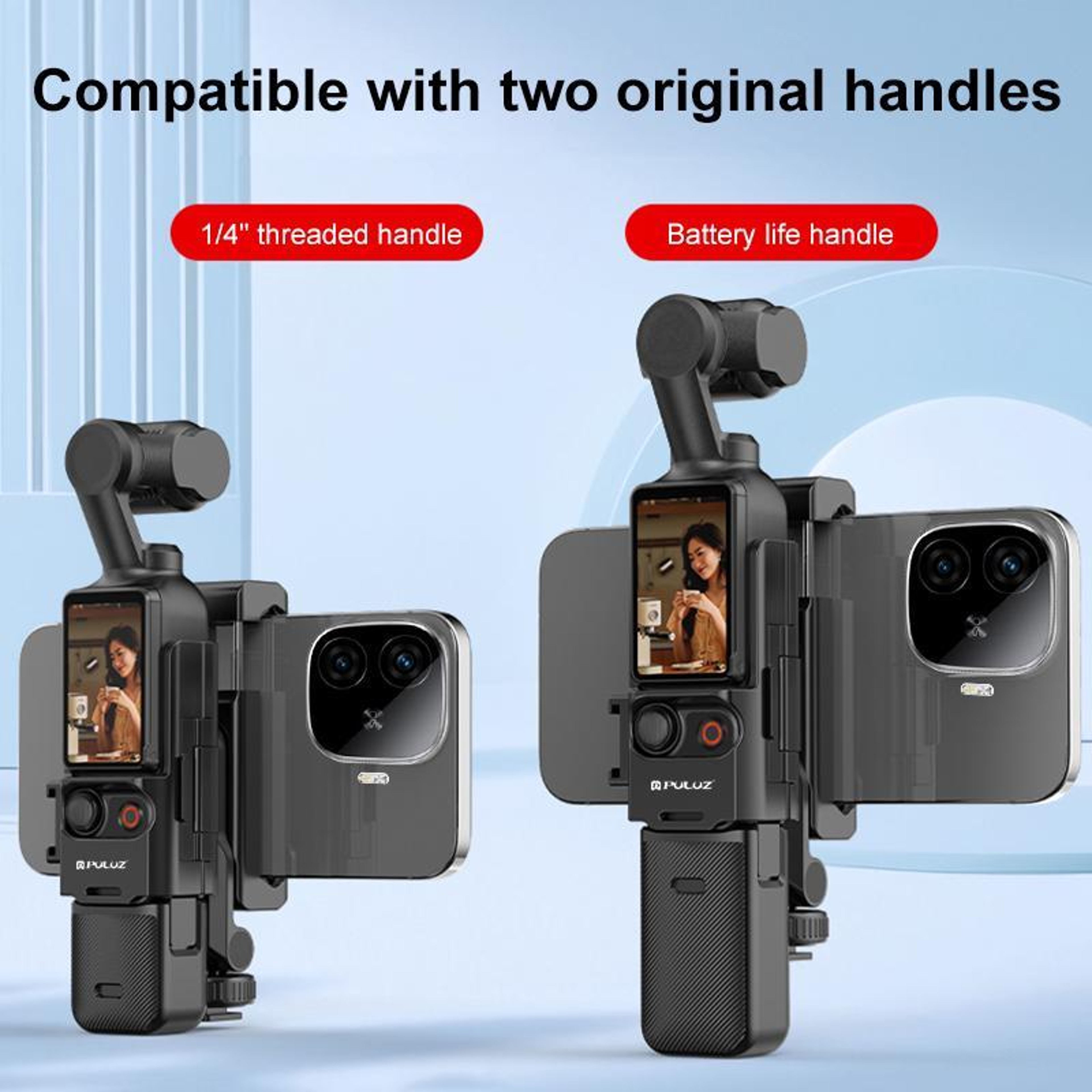 PULUZ DJI Osmo Pocket Phone Clamp Bracket with Cold Shoe Mount for Vlogging & Tripod – view 4