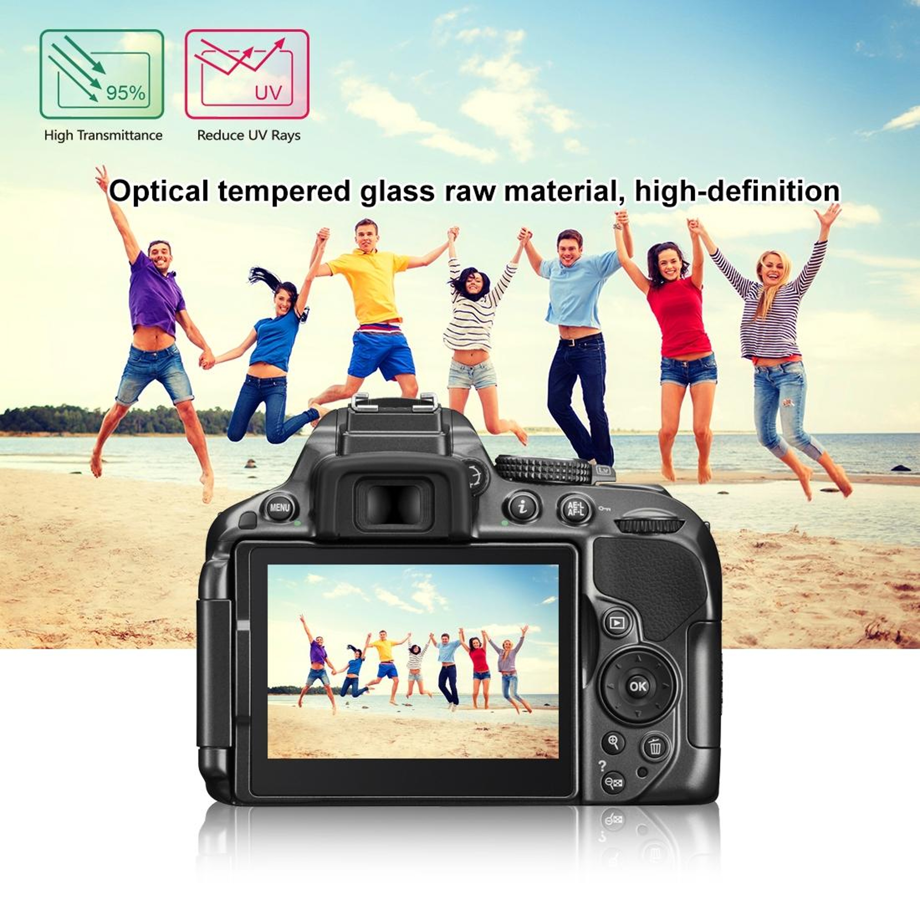 Tempered Glass Screen Protector For Nikon D5300 D5500 D5600  Pentax K 1 9H Hardness DSLR LCD Shield 4