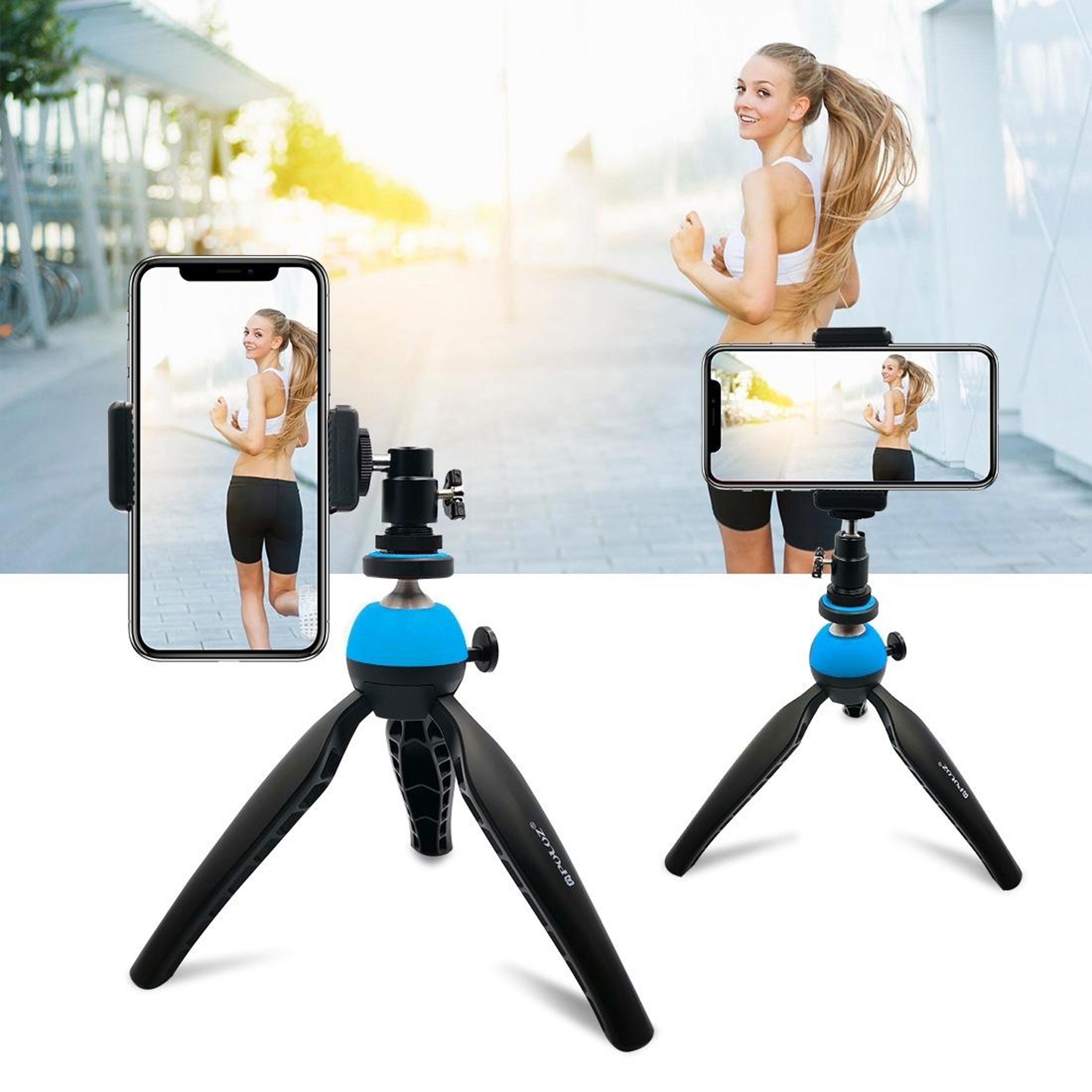 PULUZ Pocket Mini Tripod Mount With 360 Degree Ball Head For Smartphones GoPro DSLR CamerasBlue 4