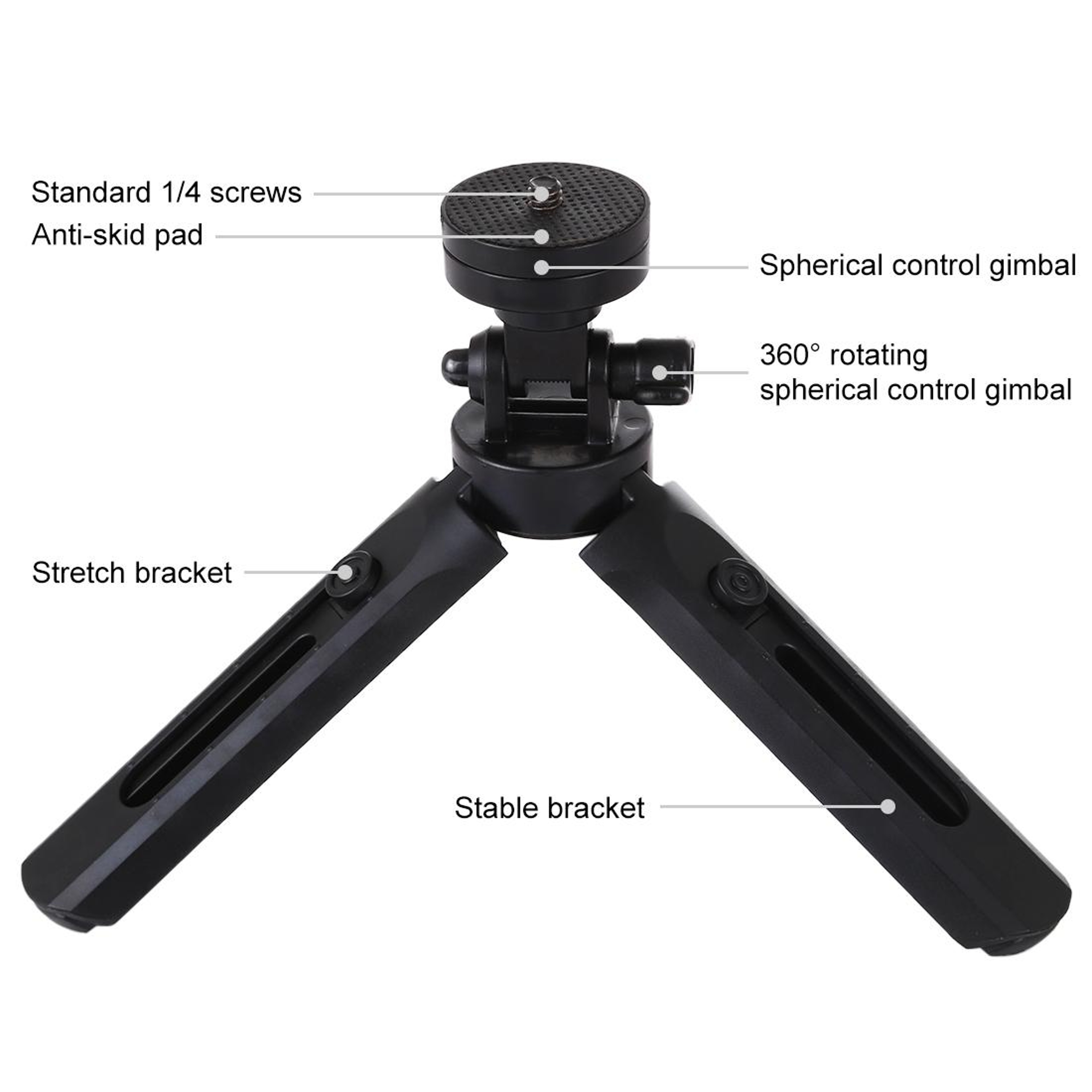 PULUZ Adjustable Desktop Camera Tripod Stand With 14 Mount For DSLR Vlogging  Travel 3