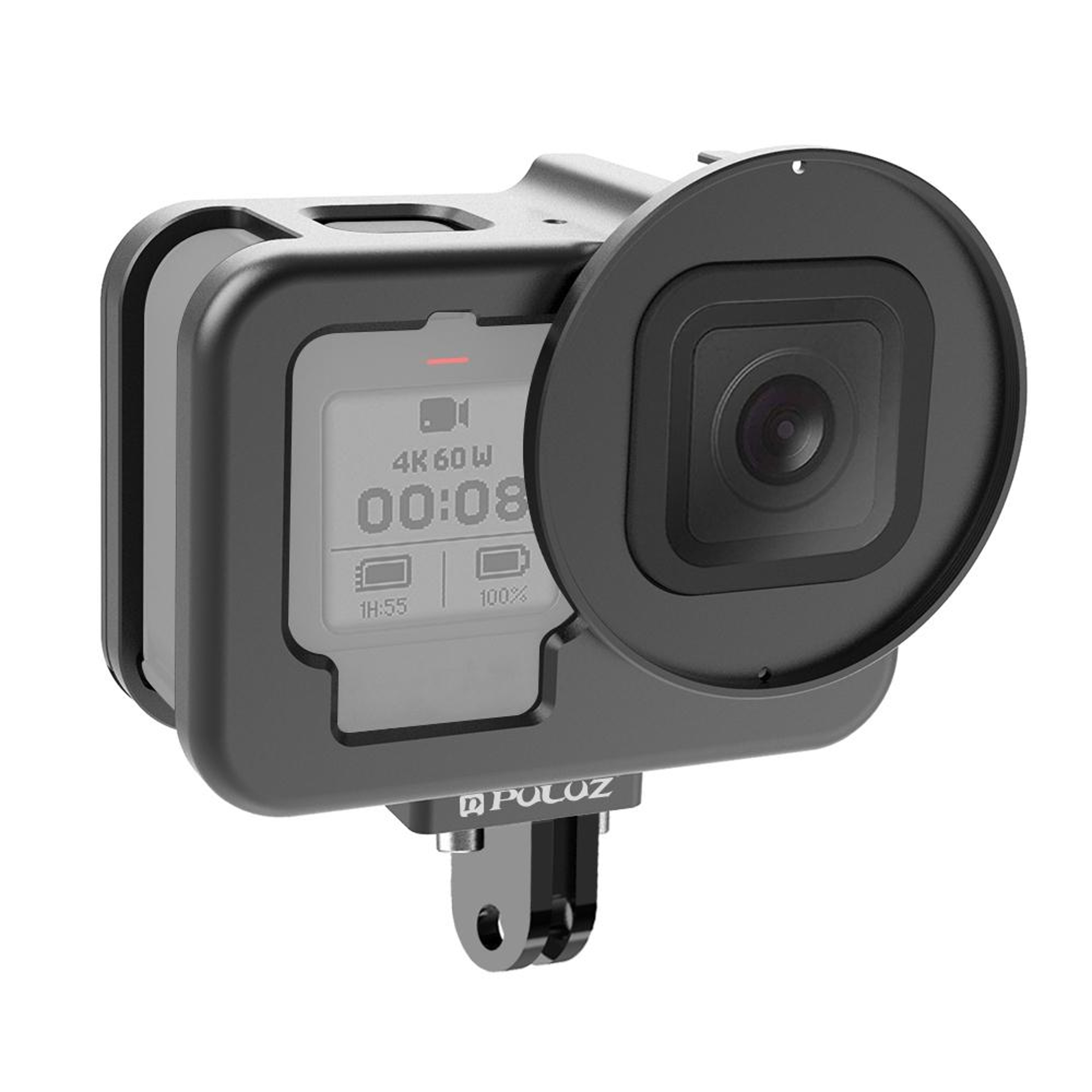 PULUZ GoPro HERO13 Cage CNC Aluminum Protective Frame With 52mm UV Lens Filter 9