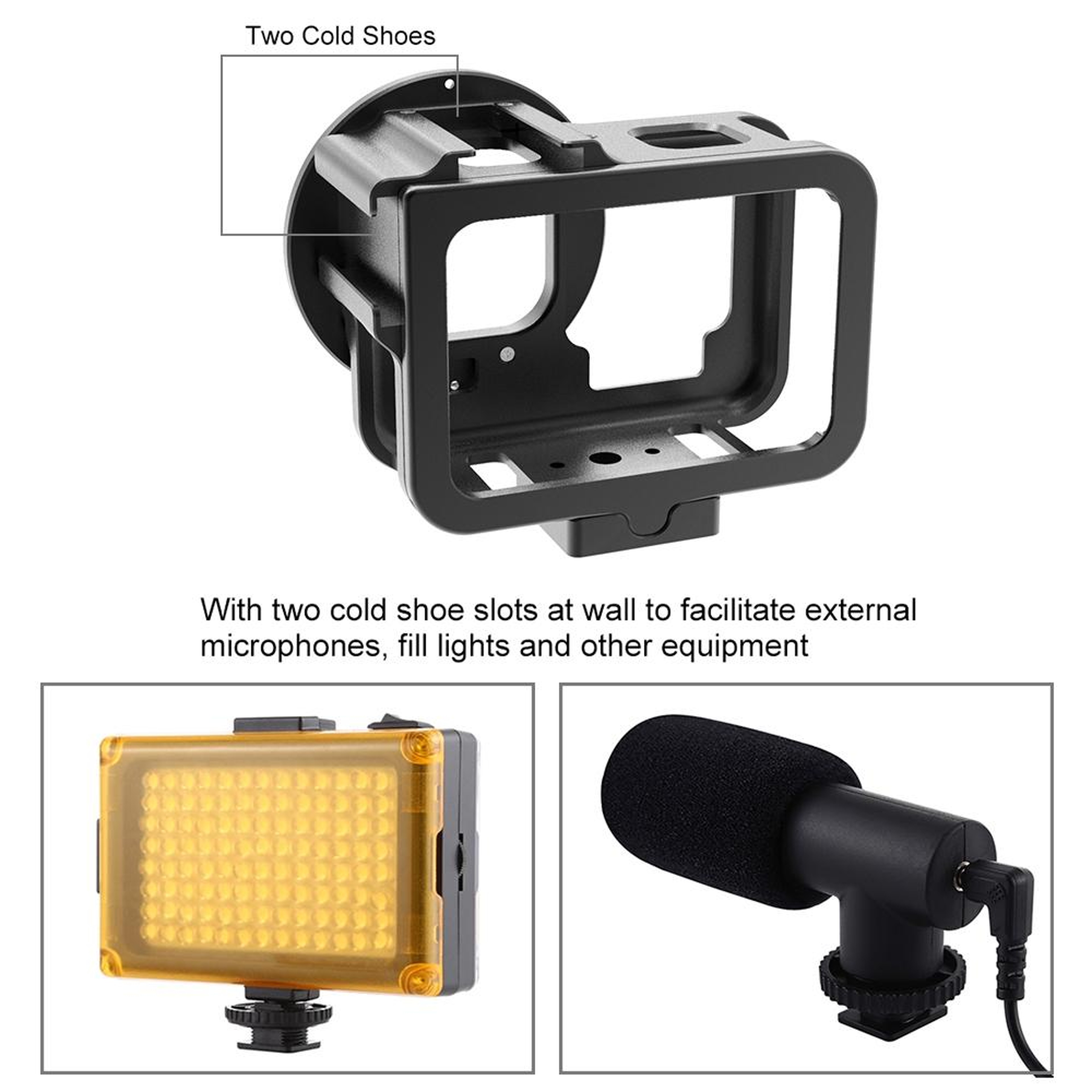 PULUZ GoPro HERO13 Cage CNC Aluminum Protective Frame With 52mm UV Lens Filter 4