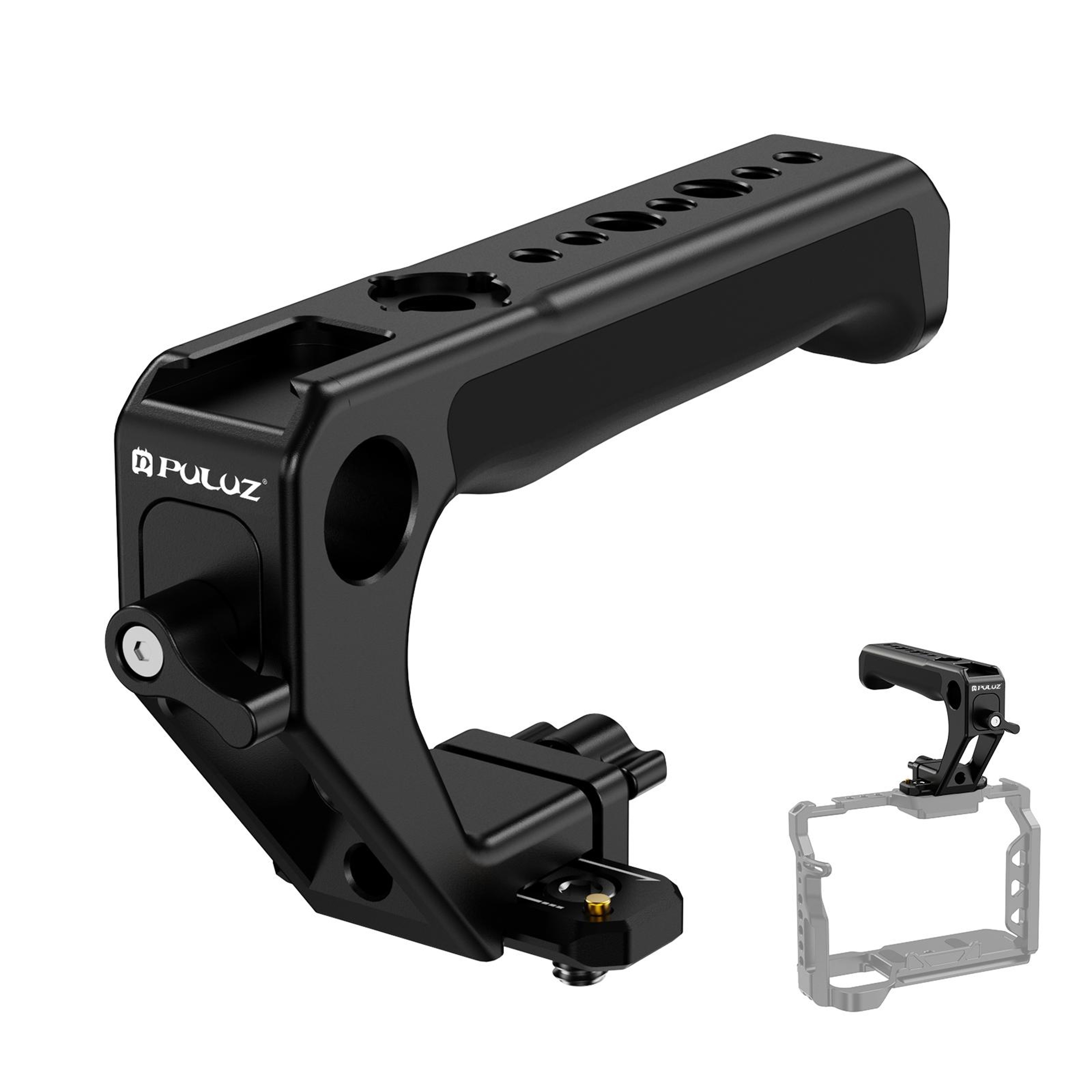 PULUZ Quick Release Camera Cage Handle with Cold Shoe Mount for DSLR & Video Rig – view 1